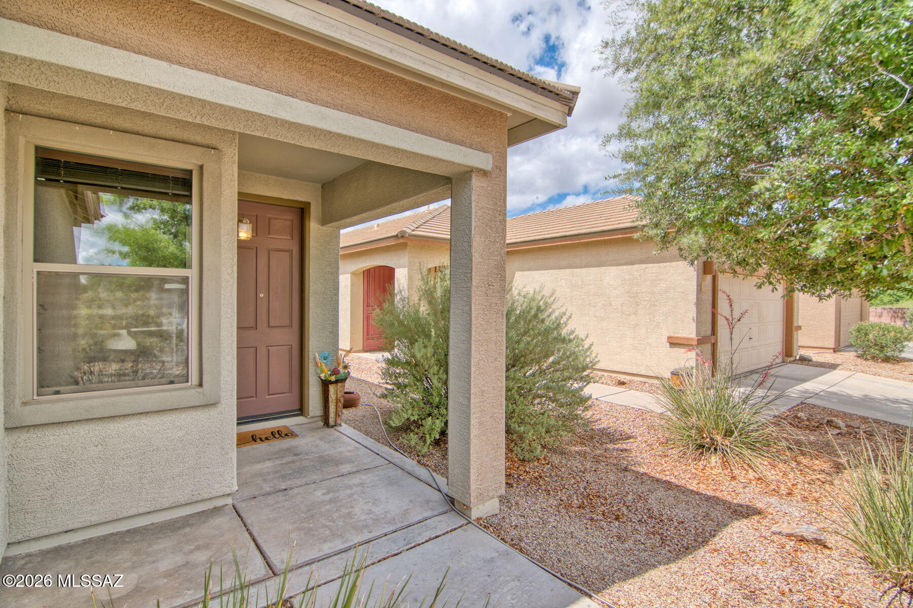 Welcome to this immaculate single-story home in the sought-after Madera Highlands community! Nestled on a peaceful cul-de-sac lot with no rear neighbors, this 1,463 SF gem offers 3 bedrooms + den, 2 baths, and a 2-car garage. The open-concept great room features a light-filled living and family room, dining area, and kitchen with brand-new appliances -- truly move-in ready. The spacious primary suite includes a generous walk-in closet, while the dedicated den/office adds flexible living space. Laundry room with washer & dryer included. Large backyard with low-maintenance landscaping. Enjoy resort-style community amenities including pool, basketball & tennis courts, jogging paths, parks, and playgrounds. This one checks every box!