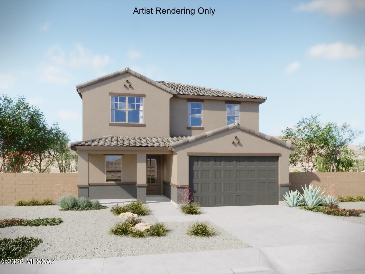 Sienna plan with a Spanish elevation. Beautiful 2-story home has it all! This single-family gem boasts 4 bedrooms and 3 baths, featuring one bedroom & full bath downstairs. Open Greatroom, dining & kitchen areas seamlessly connect as the central hub. The kitchen is a culinary haven with a spacious center island, gas range, quartz counters, and a walk-in pantry. Upstairs, a versatile loft complements the living space. The Owner's Suite offers a luxurious escape with an oversized walk-in closet, walk-in shower, linen closet, and dual sinks. The welcoming covered front porch adds a touch of charm to this modern haven, making the Sienna plan perfect blend of style and functionality.