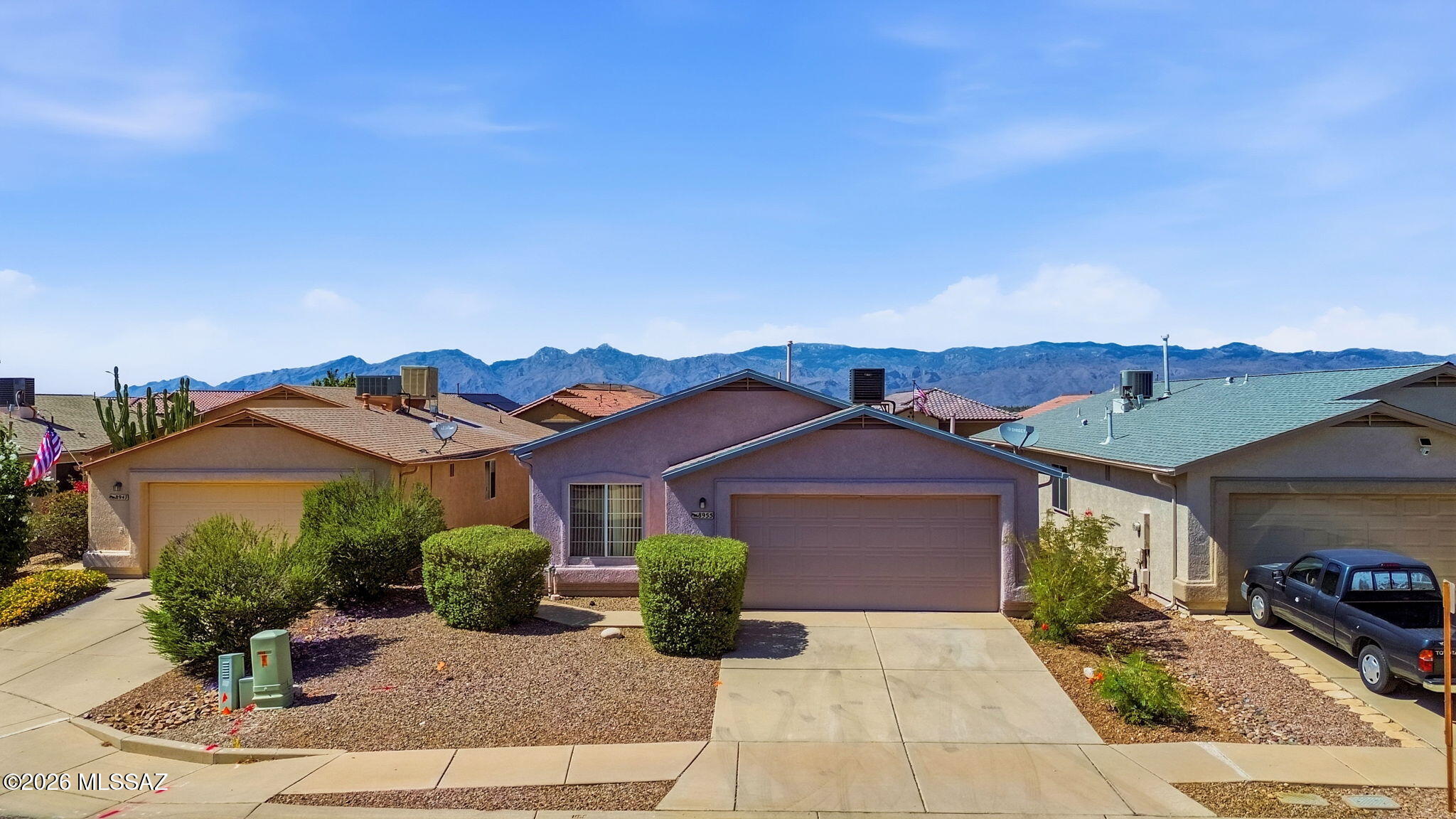 Opportunity awaits in desirable Hillcrest at Wingate! This bank-owned REO property offers 4 bedrooms, 2 bathrooms, and stunning 180-degree mountain views from a spacious north/south-facing lot with no rear neighbors. Located just one block from the community park and conveniently close to shopping, dining, Davis-Monthan Air Force Base, major employers, and the Amazon fulfillment center.
Inside, you'll find a bright and open floor plan featuring vaulted ceilings, a split-bedroom layout, and an eat-in kitchen with ample cabinet and counter space. The primary suite includes a private bathroom and generous closet space. The large backyard is enclosed with block fencing and offers a covered patio where you can take in the beautiful mountain views. The addition of fully owned solar panels provides long-term energy savings with no lease or loan to assume. This property presents an excellent opportunity for owner-occupants, investors, or buyers looking to add their personal touches and build equity.

 Don't miss this opportunity to own a spacious east Tucson home with incredible views and valuable owned solar.