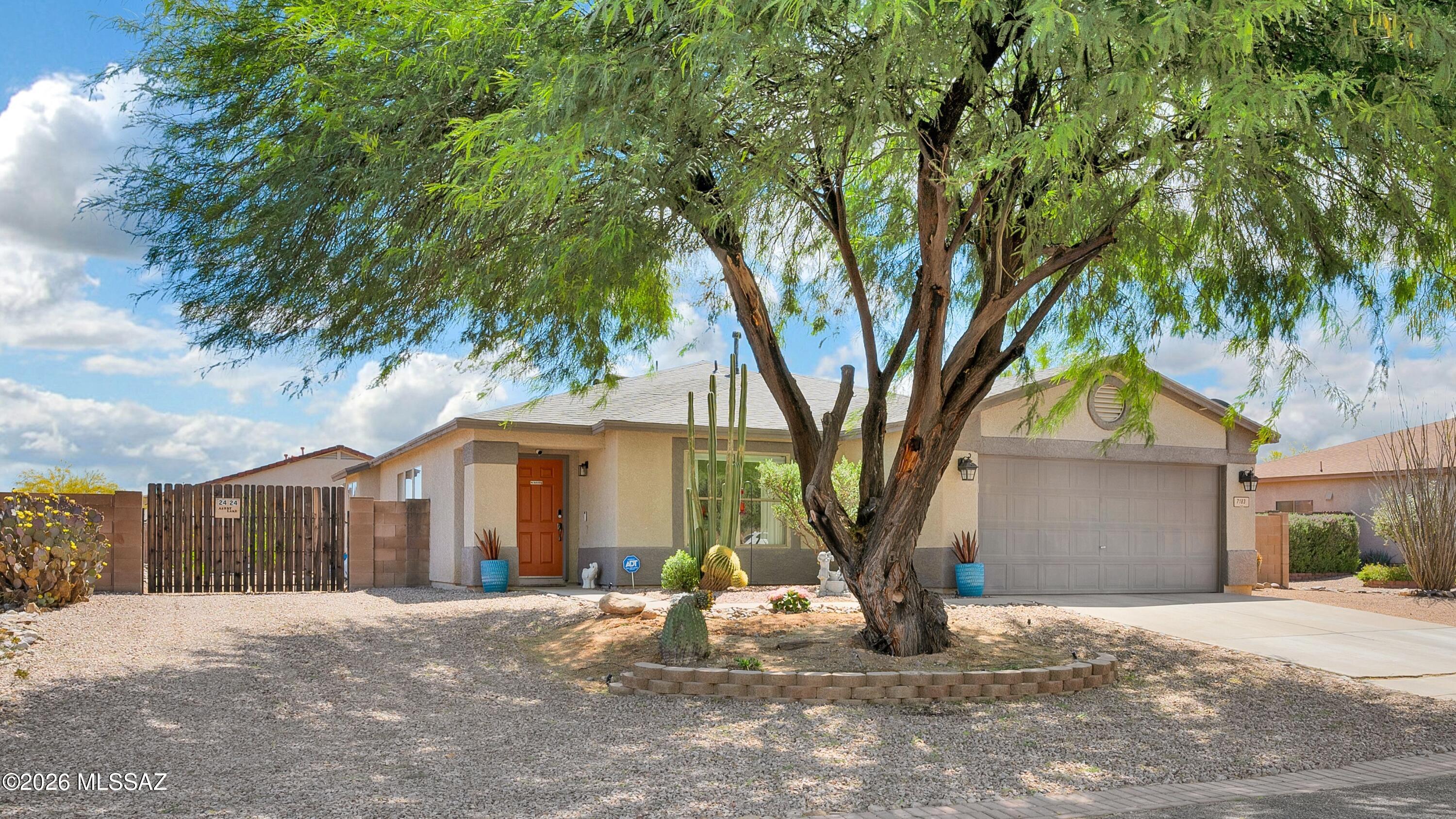 Beautifully maintained 3-bedroom, 2-bath home located in Star Valley Village in Southwest Tucson, set on a spacious quarter-acre lot! This move-in ready home features tile flooring throughout--no carpet--offering both style and easy maintenance.
Open kitchen and dining area provide abundant cabinet space, perfect for everyday living and entertaining. Enjoy a large living room filled with natural light, along with generously sized bedrooms. The primary suite offers a spacious retreat with a walk-in closet.
Step outside to your own private backyard oasis, complete with a beautifully landscaped yard, sparkling pool, and extended covered patio--ideal for relaxing or hosting gatherings. The property also features double gate access with RV parking and 220 hookups, giving you plenty of room for your toys.  New roof in 2021.
Located in sought-after Star Valley Village, you'll enjoy convenient access to parks, walking trails, and easy I-19 access while still being tucked into a peaceful Southwest Tucson neighborhood.
A perfect blend of comfort, space, and Arizona outdoor living!