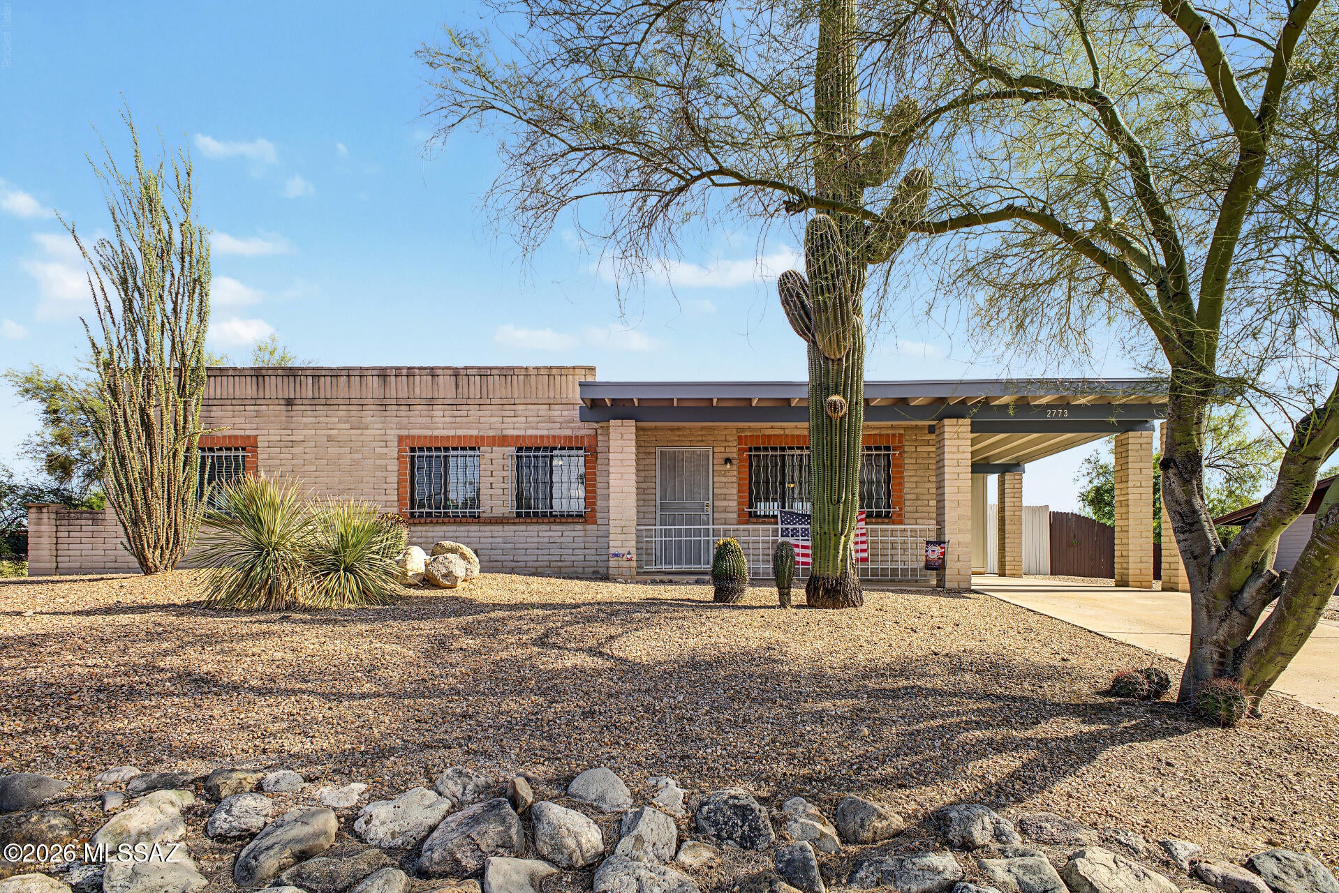 Beautiful home in the coveted Casas Adobes neighborhood, offering comfort, privacy, and classic Tucson charm! Featuring 1,291 sq. ft., 3 bedrooms, 2 bathrooms, and a thoughtfully designed floor plan, this inviting home is ready to enjoy. The lovely kitchen comes complete with all appliances, including the refrigerator, while the included washer and dryer add to the move-in-ready convenience. The private primary bedroom features its own en suite bathroom for added comfort. Step outside to a relaxing covered patio overlooking the spacious rear yard, perfect for enjoying Arizona's beautiful weather. Backing to a scenic wash, the property offers a peaceful desert setting with wildlife views and a tranquil natural backdrop. Solid slump block construction and an updated HVAC system from 2023 add lasting value and energy efficiency. Enjoy the privacy and character of Casas Adobes while remaining just minutes from schools, shopping, dining, recreation, and convenient I-10 access. A MUST SEE!