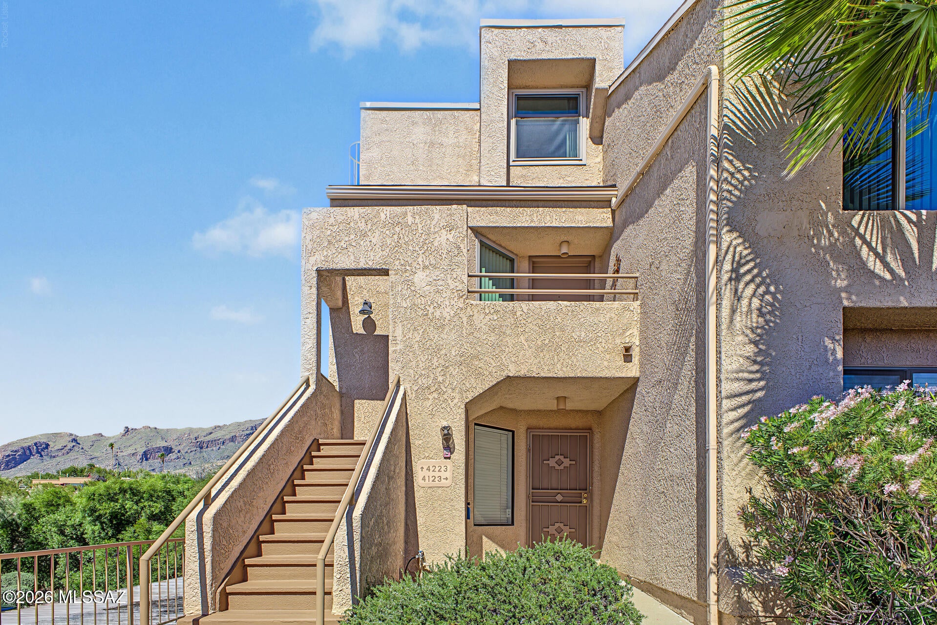 This ground floor end unit at the back of the complex offers peace and privacy. Larger back yard and patio has fantastic view of the Catalinas coupled with the serenity of a wooded area with no rear neighbors. 2 bedrooms and 2 baths perfect for busy professionals, empty nesters, retirees or winter visitors. Close to everything you need! Professional photos to follow.