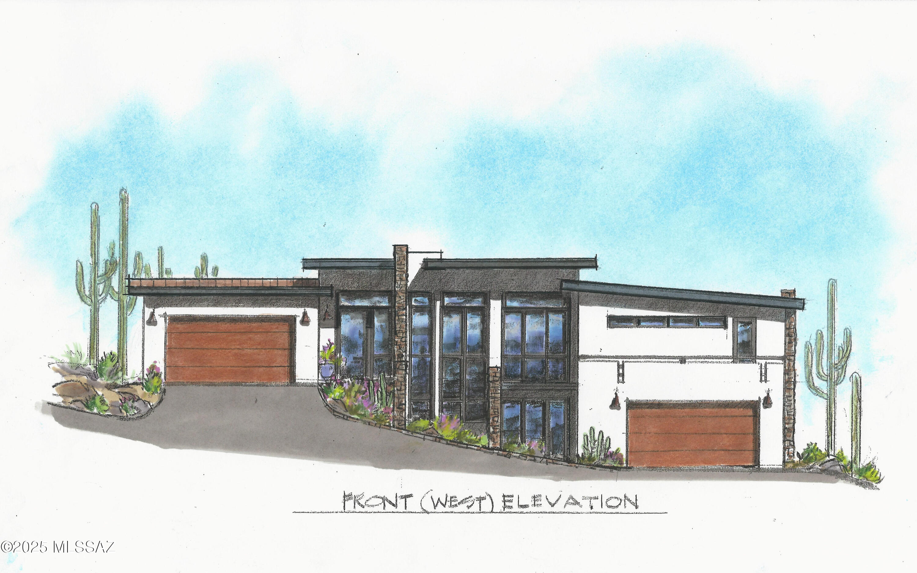 Imagine coming home to this stunning to-be-built contemporary-style home.

Watch the sunrise and the downtown city lights at night to the east, and the Tucson Mountains and magnificent Gates Pass sunsets to the west from this elevated 1.43-acre saguaro-studded upper Sonoran Desert lot in gated ''The Enclave at Gates Pass''. 

Enter into the main level of this 3,827 sq. ft., 4-bedroom, 4 1/2-bath, 4-car garage masterpiece designed by renowned architect Greg Fahr of Fahr Associates Architects. On the main level you will find a spacious great room, a generous owner's suite with a luxurious en-suite bath, a 2nd bedroom/office with an en-suite bath, a fabulous gourmet island kitchen, a laundry room, a powder room, and a large patio off of the great room and owner's suite with views of downtown and the Tucson Valley. There are no steps on the main level. The lower level can be accessed by a staircase and an elevator. The lower level includes a spacious family/rec room and two bedrooms each with en-suite bath. All bedrooms have walk-in closets! 

Highlights include soaring ceilings and walls of windows that frame sunrise, sunset, city and mountain views. The only thing left is to select your choice of finishes and design the backyard of your dreams.

Don't miss a rare opportunity to add your personal finishing touches and own this architecturally significant Tucson desert home!
There are also plans available for a 4,356sf house 4Bd/4Ba 4-car garage.