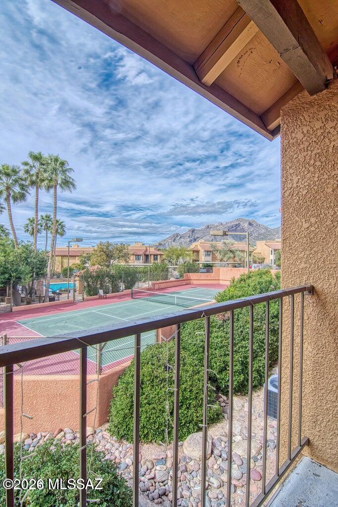 Primed and positioned in one of Tucson's finest and most fashionable locations, this stylish upstairs Villa is ideally set up for Resort living, A corporate retreat, remote work or an extended stay where you can get familiar with the Catalina Foothills community. Inside this unit you will enjoy newer furnishings with comfortable furniture and most everything you will need for an extended stay. A few of the amenities you will enjoy include a private covered balcony with City&Mountain views overlooking the heated community pool/spa and tennis facilities/private fitness center. Adjacent to La Encantada you will be able to walk to some of the finest restaurants/shopping you will find anywhere! Please call for for seasonal rates& availability. Available Beginning May 1st.