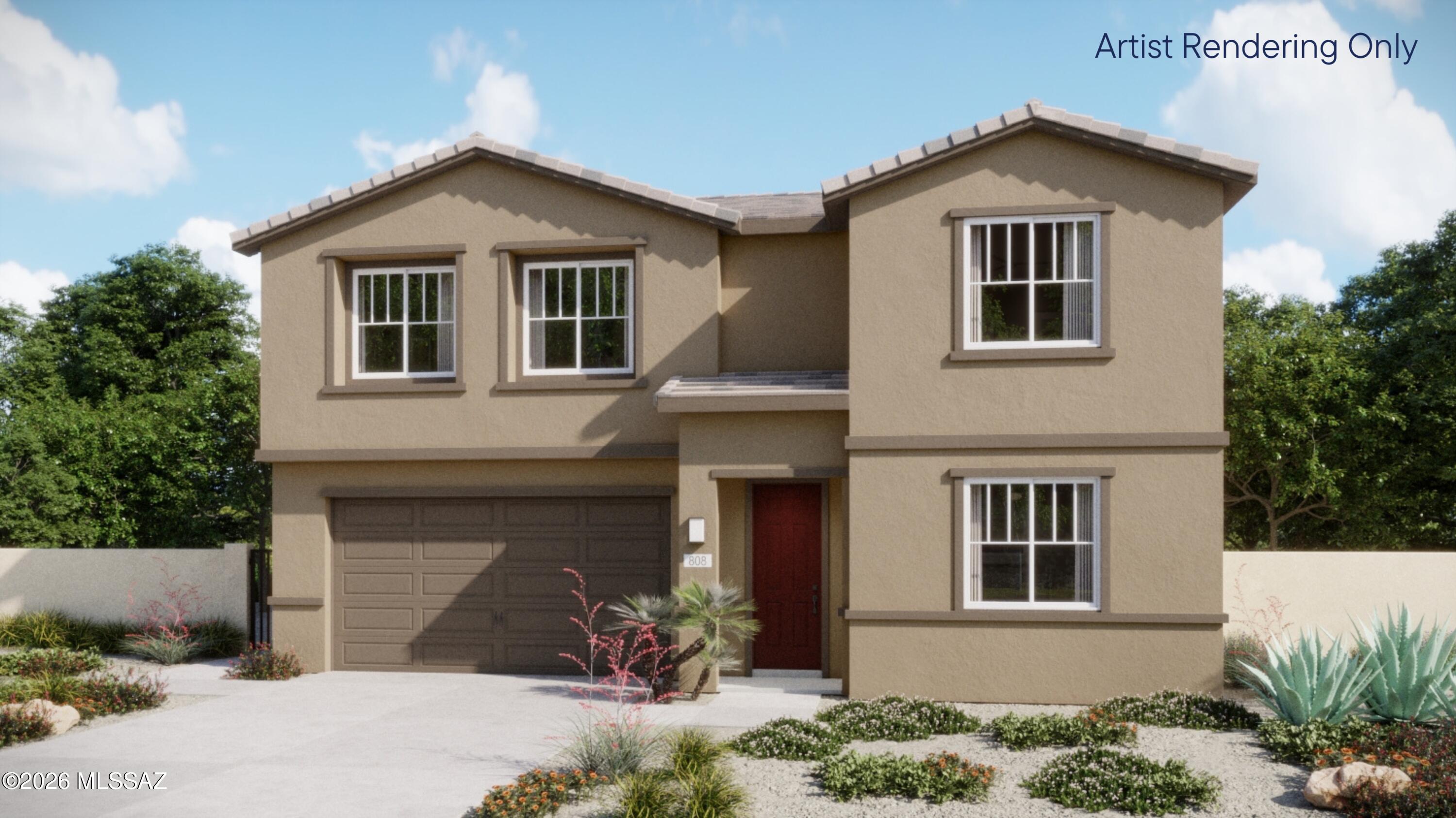 This new two-story home offers modern features perfect for any lifestyle. On the first level, an inviting open floorplan combines the kitchen, living and dining areas for seamless everyday transitions and multitasking. Upon entry is a convenient bedroom, steps from a full bathroom. A loft on the second floor provides additional space to relax and entertain, near three additional secondary bedrooms. A luxurious owner's suite offers a tranquil retreat at the back of the home with a spa-inspired bathroom and walk-in closet.. Our homes come with the Rinnai Tankless Water Heaters, Smart Thermostats, Post-Tension Foundation, Radiant barrier roof decking, 2'' Faux Wood Blinds and more!