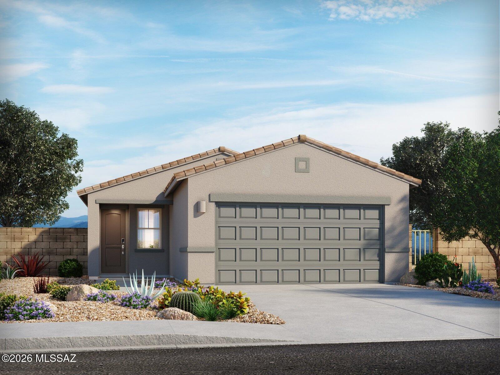Brand new, energy-efficient home available by Jun 2026!  The Quartz floorplan in Tucson, Arizona features an open concept layout with 3 bedrooms and 2 bathrooms.  Maximize your living space with a flex room just off of the kitchen.  There is room for your entire wardrobe in the primary walk-in closet.  Summerstone is now selling in Marana, Arizona.  Conveniently located near the Continental Ranch area, this community provides access to both Marana and Northwest Tucson via the I-10.  Residents can enjoy the outdoors at Saguaro National Park, El Rio Preserve, and the Summerstone community park.  Move-in ready with a washer, dryer, fridge, and whole-home blinds; closing in 60 days or less - guaranteed.  We'll reimburse up to $5,000 for delays we cause.