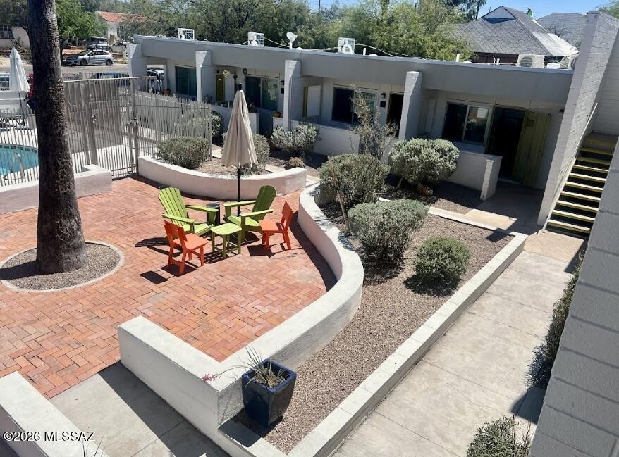 IMMEDIATE AVAILABILITY! All utilities included! One of a kind studio available at Old Town Apartments, located in the heart of the vibrant Armory Park / 5 Points neighborhood--one of Tucson's most historic districts. This thoughtfully designed studio features polished concrete floors, warm slatted wood ceilings, a granite + stainless kitchen appliances with dishwasher. Inviting porch and private backyard. The gated community offers a pool, grill area, bike racks, and onsite laundry, providing convenience and charm in equal measure. Rent is $995/month and includes WiFi, parking, water, sewer, electric and trash.  Due to no private yards, cats are welcome; dogs are not permitted. www.brightproperties.net Charming Downtown Studio | Old Town Apartments - Armory Park / 5 Points
Welcome to a thoughtfully designed studio at Old Town Apartments, a mid-century gem originally designed by architect Ann Rysdale in 1961. Perfectly located in the vibrant Armory Park / 5 Points neighborhood, this property places you right in the heart of downtown Tucson's most walkable and historic area.
Inside, the studio feels bright, calm, and beautifully efficient. The open layout features polished concrete floors, warm slatted wood ceilings, and large doors that open to your private outdoor space, bringing natural light and fresh air into the home.
The kitchen has been tastefully updated with granite countertops, stainless steel appliances, and a dishwasher, while the IKEA-designed bath keeps the space clean and modern. A built-in desk and eating area, great closet space, and a smart layout make the studio feel both stylish and functional.
Comfort is easy year-round with high-efficiency mini-split heating and cooling systems and ceiling fans.
The gated Old Town community offers a relaxed yet sophisticated atmosphere with:
" Sparkling pool
" Outdoor grill and gathering spaces
" Bike racks
" On-site laundry
" Attractive landscaped courtyards
Parking and high-speed internet are included, making daily living simple and convenient.
Professionally managed with care by www.brightproperties.net, Old Town Apartments blends mid-century character, modern upgrades, and one of Tucson's best downtown locations.