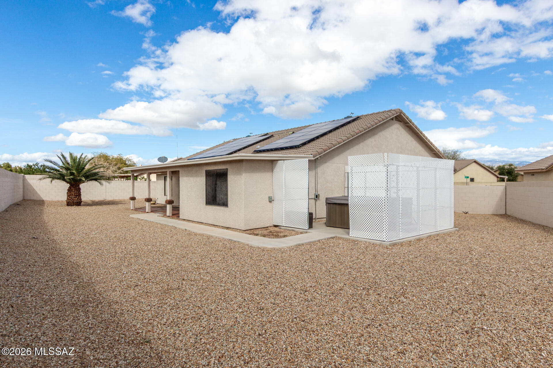 Owned solar = major savings! 🌞 Welcome to 9321 E Lochnay Lane! This well-maintained 4 bed, 2 bath home offers efficiency and comfort in a prime location. Enjoy low utility bills with owned solar, relax in the backyard jacuzzi spa, and unwind in the spacious primary suite featuring a private den--perfect for a home office, nursery, or gym. Major bonus: polybutylene plumbing has been replaced for added peace of mind. Located near A+ schools, grocery stores, parks, and trails--all with NO HOA! STARTING AT 364,999!