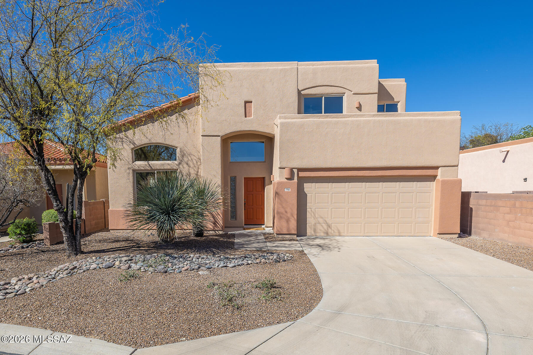 Estate Sale. This wonderful updated 3-bedroom, 2-bath home is located is a desirable foothills gated community. Spacious open floor plan with high vaulted ceilings. Separate living and family rooms. Upgraded kitchen with granite-like countertops, new SS appliances, and quality cabinetry. Primary bedroom w/ private balcony. Over $45,000 in recent improvements. Freshly painted inside & out. New carpeting. Newer roof under warranty. New water heater.  Newer HVAC system 2024. Private walled rear yard with covered patio and mountain views. No neighbor directly behind the home and quiet cul-de-sac street. Located in the Catalina Foothills school district. Close to popular Sabino Canyon Recreation Area with miles of hiking and biking trails. See agent only remarks for offer requirements.