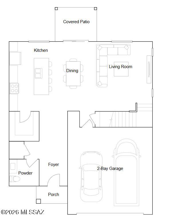This new two-story home offers a convenient layout that perfectly balances open-concept living with private retreats. On the main level, a welcoming foyer leads to an open plan shared between the living room, dining area and kitchen, creating an ideal environment for everyday gathering and entertaining. This central living space extends effortlessly outdoors to a covered patio, providing a wonderful setting for al fresco dining and relaxation. Upstairs, the second floor is dedicated to rest and rejuvenation, featuring a spacious owner's suite complete with a private bath and expansive walk-in closet. Three additional bedrooms and a conveniently located upper-level laundry room complete this home.