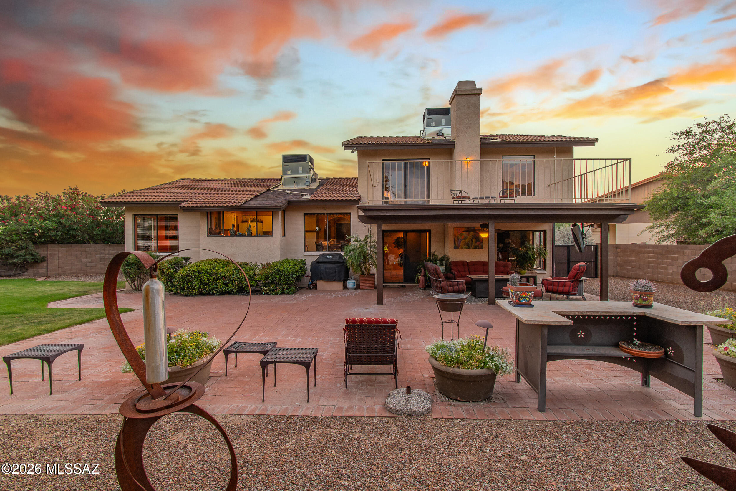 Set within the prestigious Ventana Shadows community in the Catalina Foothills, this tri-level residence offers an exceptional opportunity at the base of the mountains near Sabino Canyon. From the moment you arrive, you're surrounded by breathtaking mountain views that define the setting. Situated on an expansive corner lot with extended space on both sides, the property offers a rare sense of privacy and scale. Inside, a well-designed floor plan features generous living spaces filled with views from every window, creating an inviting atmosphere for both everyday living and entertaining. The home embodies a tranquil desert lifestyle, ideal for hosting holidays and gathering with friends and family. A rare opportunity in one of Tucson's most coveted locations. The private primary suite provides a peaceful retreat with ample space and an en-suite bath, while additional bedrooms offer flexibility for guests, home office, or hobbies. Thoughtful design elements throughout enhance livability and ease.

Step outside to your own private backyard oasis--perfectly designed for relaxation and entertaining. Enjoy a covered patio, mature desert landscaping, and unobstructed mountain views that create a stunning backdrop in every direction. Whether you're sipping morning coffee or hosting evening gatherings, the outdoor space delivers year-round enjoyment under Arizona skies.

Located in a quiet, established neighborhood near hiking trails, Sabino Canyon, shopping, and top-rated schools, this home offers both convenience and tranquility in one of Tucson's most sought-after foothill communities.

A rare opportunity to enjoy privacy, views, and classic desert charm--all in one exceptional property.