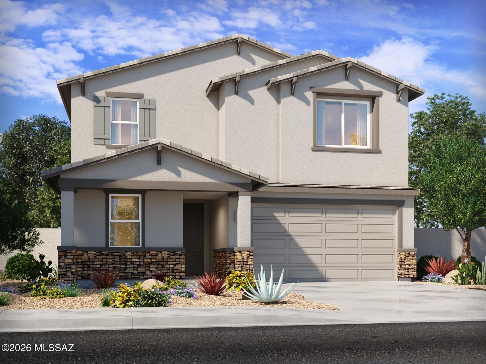 Brand new, energy-efficient home available by Jun 2026!  This spacious 5-bedroom plan features a downstairs guest bedroom and bathroom, perfect for overnight visitors.  Upstairs, you'll enjoy additional living space in the loft.  Sunset Crest is now selling in Ajo and Kinney.  Experience a serene desert lifestyle in a community designed for comfort and connection, complete with a neighborhood playground, picnic tables, and shaded ramadas.  Each of our homes is built with innovative, energy-efficient features designed to help you enjoy more savings, better health, real comfort and peace of mind.