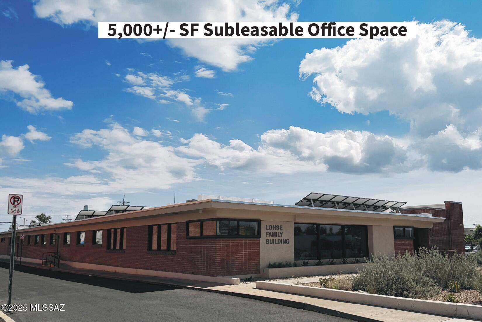 Sublease opportunity 5,000+/- SF of 12,312 SF Building on Broadway frontage with a large parking lot. Located in the Sunshine Mile, making it potentially eligible for Rio Nuevo funding. This classic mid-century property features multiple well-appointed offices and collaborative work areas. The building was previously used as an American Red Cross office space and is now occupied by IRC. Zoned C-1, this versatile property can be adapted for various purposes. The property has a large solar system generating approximately 4500 KWH monthly as well as a full sprinkler system. New AC has been installed. Floor plan included in the additional documents.