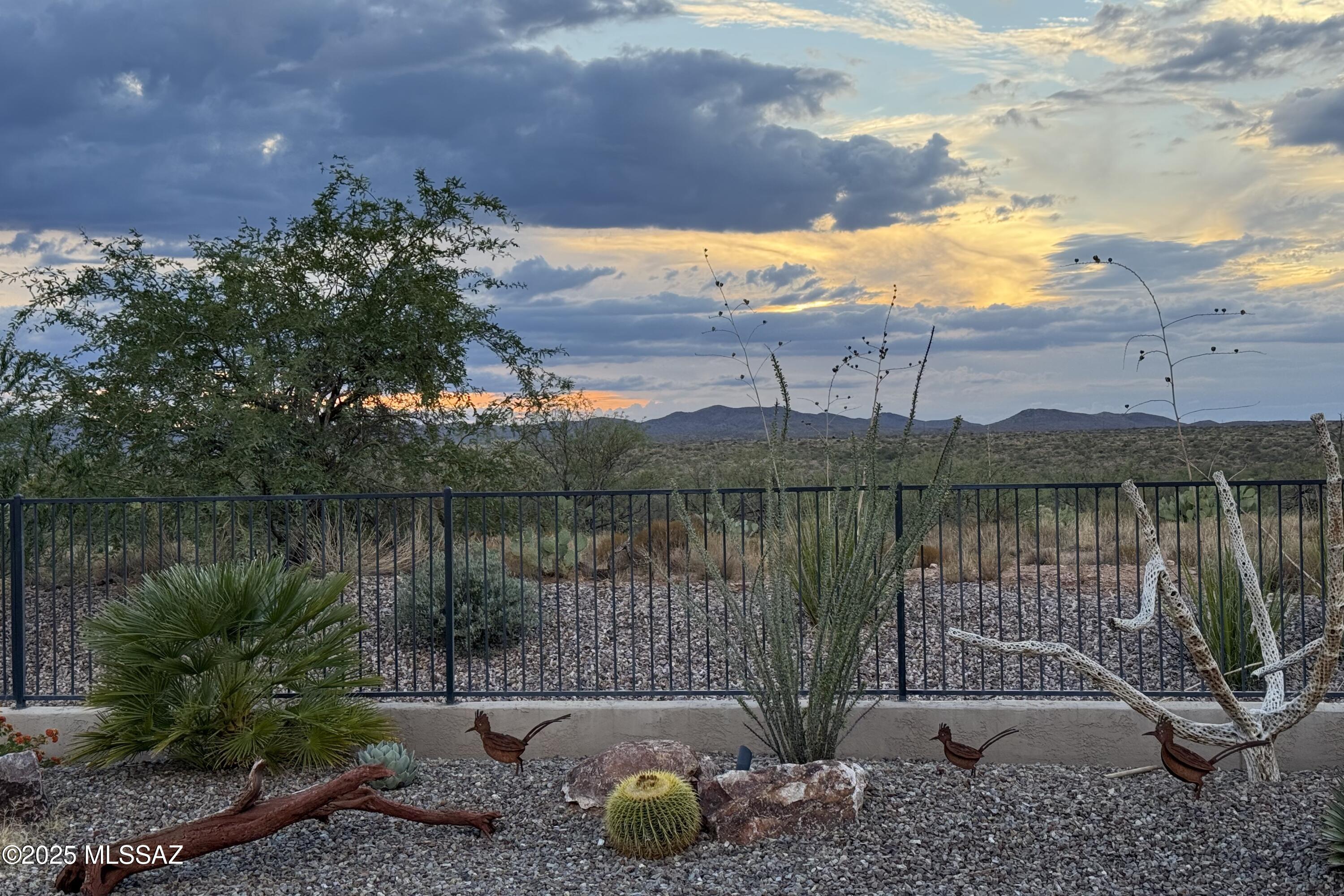 Welcome to this luxurious and contemporary Tesoro residence, offering unparalleled privacy and stunning, unobstructed views of the Tortolita Mountains, desert landscape, and picturesque sunsets. Designed with a refined attention to detail, this home features LVP and tile flooring, elevated light fixtures, quartz countertops, and stainless steel appliances. A standout feature is the wall of collapsing slider windows that seamlessly integrate the indoor space with the paver patio and thoughtfully landscaped backyard.
The chef's kitchen is equipped with a GE Monogram gas cooktop, stainless steel hood, butler's pantry, and walk-in pantry. The bedroom suites are strategically located at opposite ends of the home to ensure maximum privacy. The primary suite is expansive, with large windows