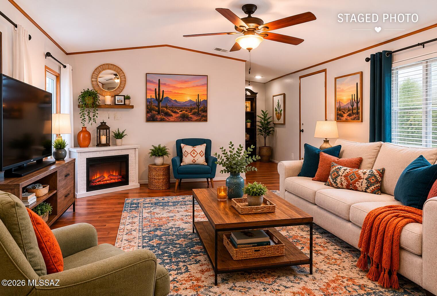 FINANCING AVAILABLE, call for details. Charming 2 bed, 2 bath manufactured home located in the desirable Tucson Meadows 55+ community! This adorable home features a split floor plan for added privacy and comfort. Enjoy a beautiful balcony perfect for relaxing while taking in a glimpse of the mountain views. Additional highlights include a private laundry area, spacious carport with room for up to 3 vehicles, and a dedicated dog run, ideal for pet owners.

Residents of Tucson Meadows enjoy an impressive list of amenities including a heated swimming pool and spa, clubhouse, recreation center, fitness equipment, health spa saunas, and game room. The community also offers private streets ideal for walking and biking, picnic areas, and RV storage. ++ Tucson Meadows is now a member of Rolling