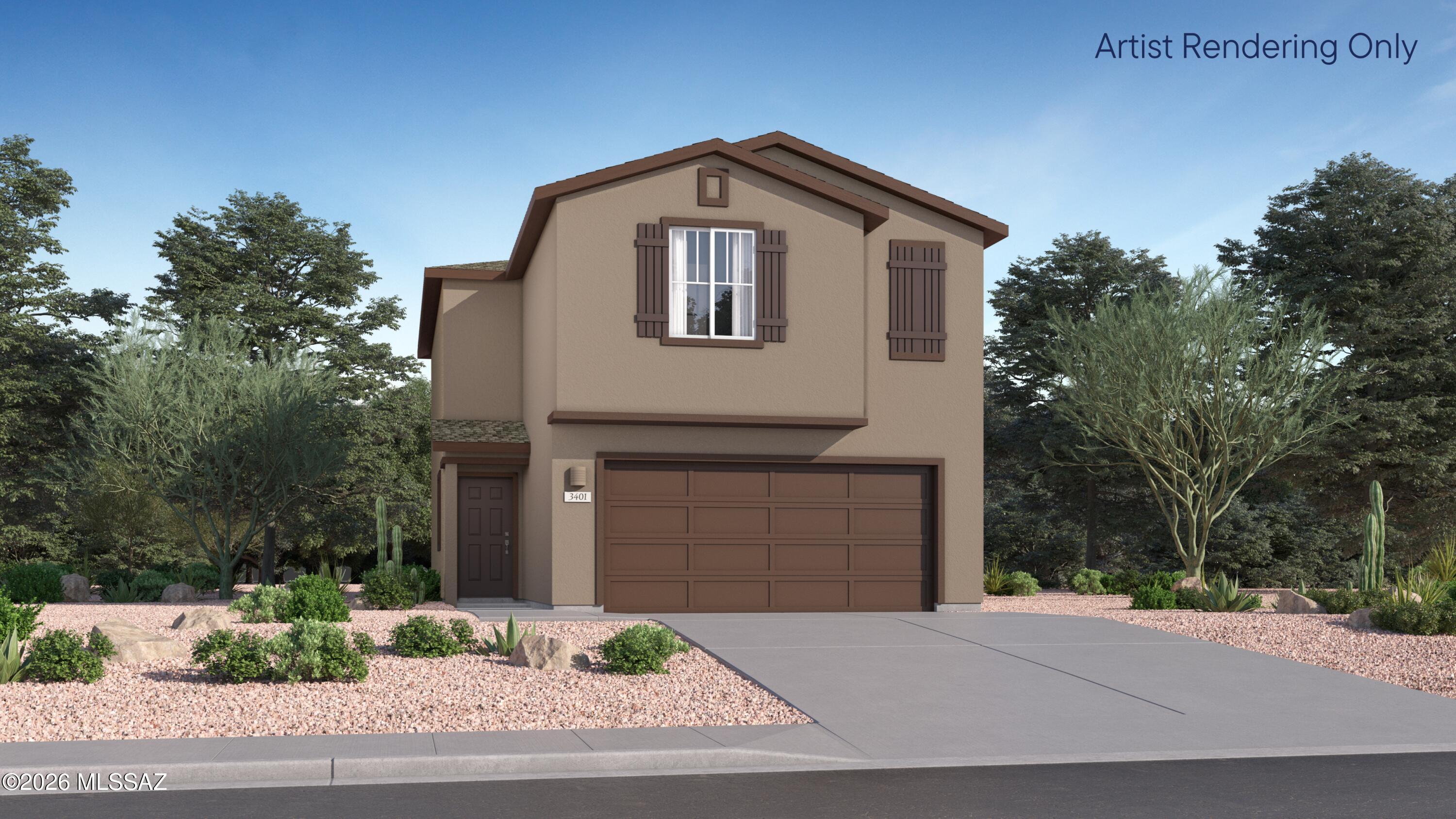 This new two-story home provides a spacious and modern layout ideal for any lifestyle. On the first floor, an open plan blends a chef-inspired kitchen, family room and dining area for seamless transitions and everyday multitasking. Three bedrooms provide optimal comfort with a private location on the second floor, including a lavish owner's suite at the back of the home with a full bathroom and walk-in closet. A convenient loft is just steps from the bedrooms, providing a flexible area ready for entertaining, recreation and more. Our homes come with Quartz Countertops, Frigidaire Stainless Steel Appliances, Rinnai Tankless Water Heaters, Post-Tension Foundation, Taexx built-in pest control system, Radiant barrier roof decking, 2'' Faux Wood Blinds and more!