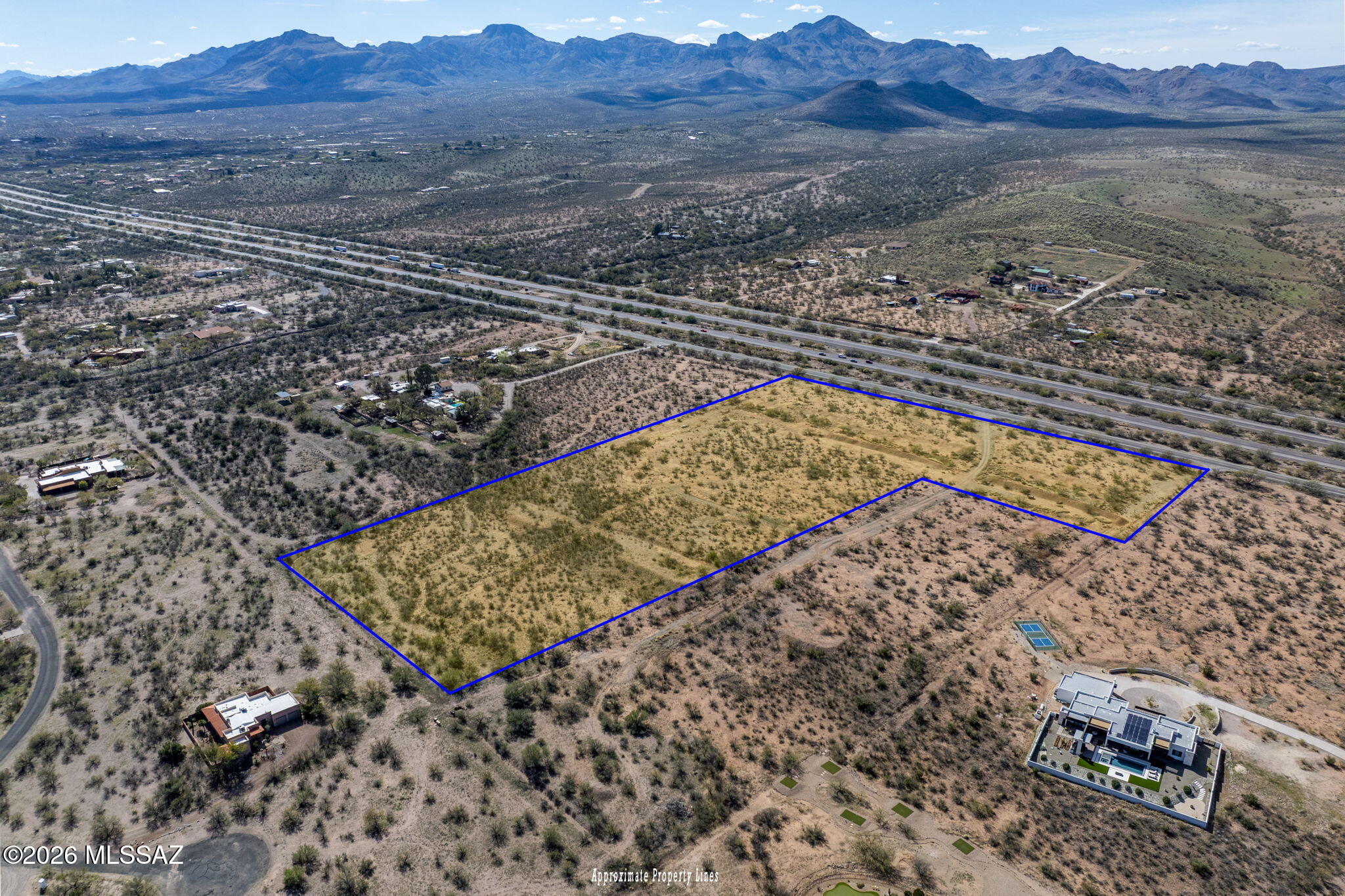 Over 14 acres of land situated on the east frontage road bordering the Tubac Country Club Estates! ZONED R-1, allows for further division of the property through formal development process.  The views from this property are nothing less than stunning. Enjoy unimpeded views of the Santa Rita and Tumacacori Mountain Ranges!  Bring your vision to this spectacular parcel of land.
