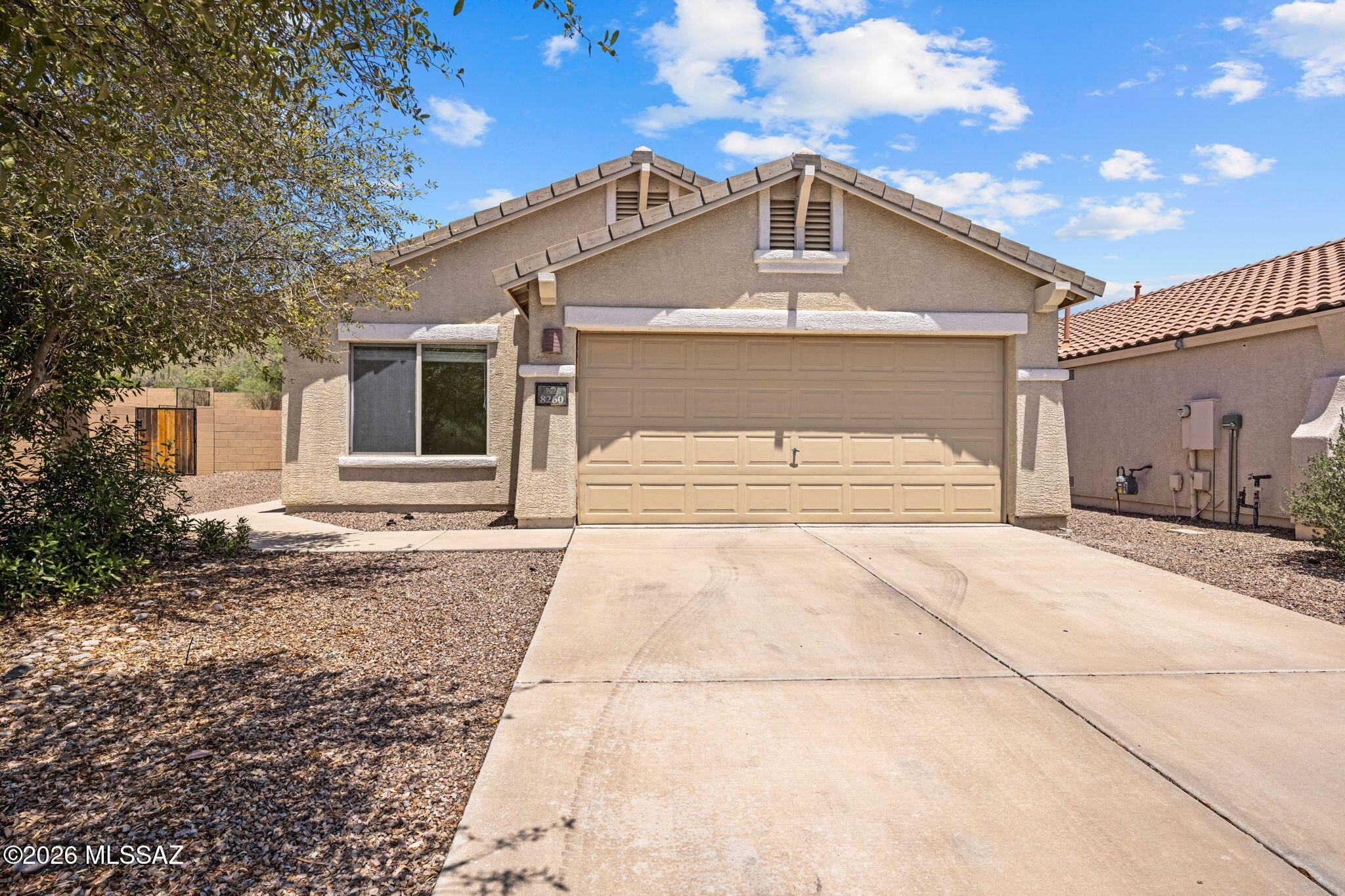 Welcome home to this clean & Well maintained 3 bedroom, 2 bath home in desirable Sonoran Vista at Continental Ranch community. The spacious primary suite features a walk-in closet, double sinks & shower, creating a private retreat. One of the secondary bedrooms has its own private bathroom, making it ideal for guests. The kitchen has black appliances & provides a functional space for everyday cooking & entertaining. Step outside to a covered patio overlooking a low-maintenance backyard, perfect for relaxing without the upkeep. Enjoy the convenience of being just minutes from the nearby Continental Ranch Community Park, featuring a skate park, splash pad, tennis courts, & baseball fields, offering fun & recreation for all ages. This is a great move in ready home in a fantastic location!