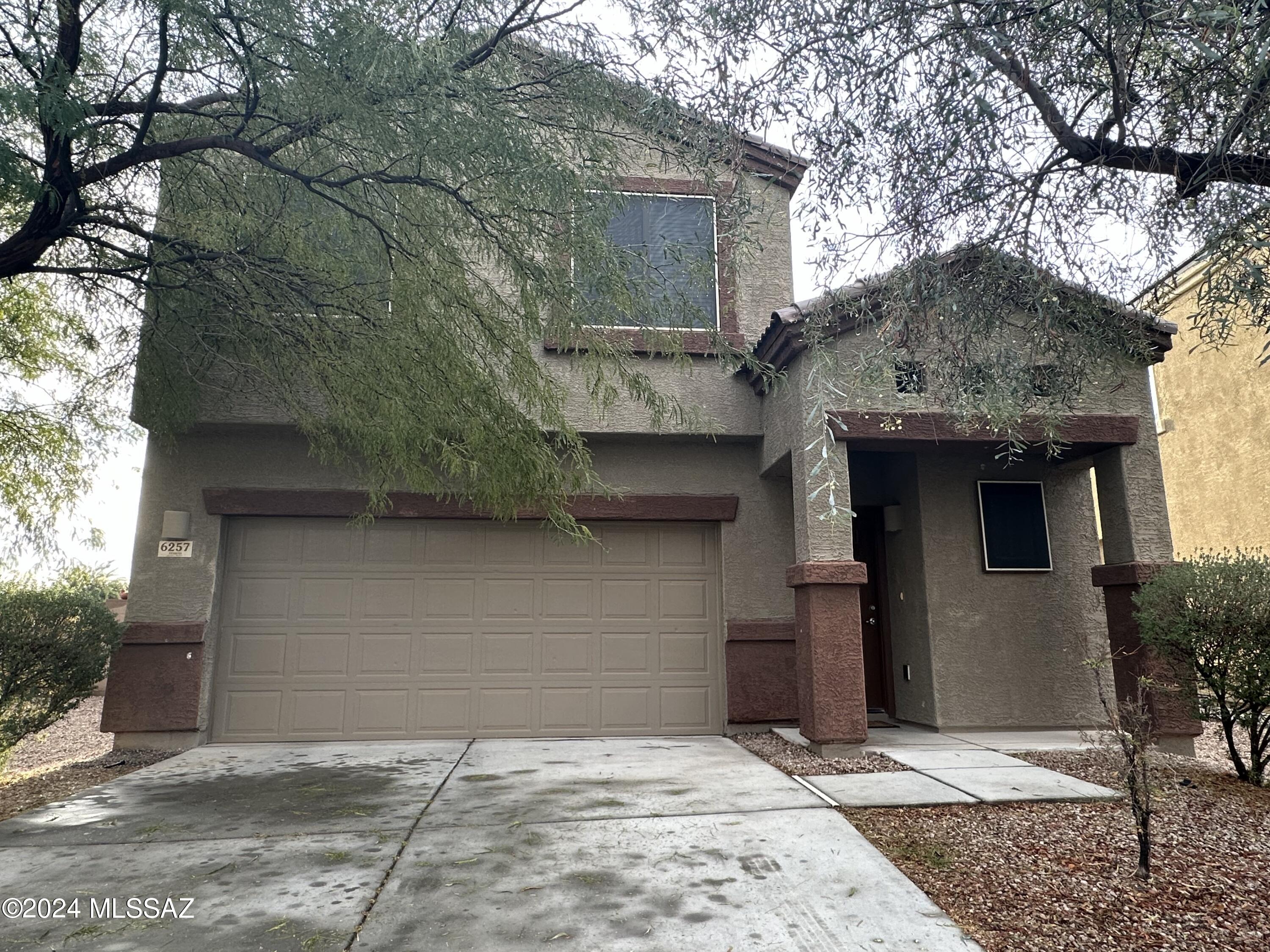 This beautiful rental is situated in the desirable gated community of The Pines. This location offers easy access to I-10, nearby shopping, restaurants & golfing! Flexible floor plan includes 3 room with 2 1/2 baths, a spacious great room and dining area, a 2-car garage with an upstairs loft! Kitchen includes granite counters and upgraded stainless appliances. Enjoy mountain views from the master bedroom balcony. The covered back patio overlooks a wash and more mountain views!