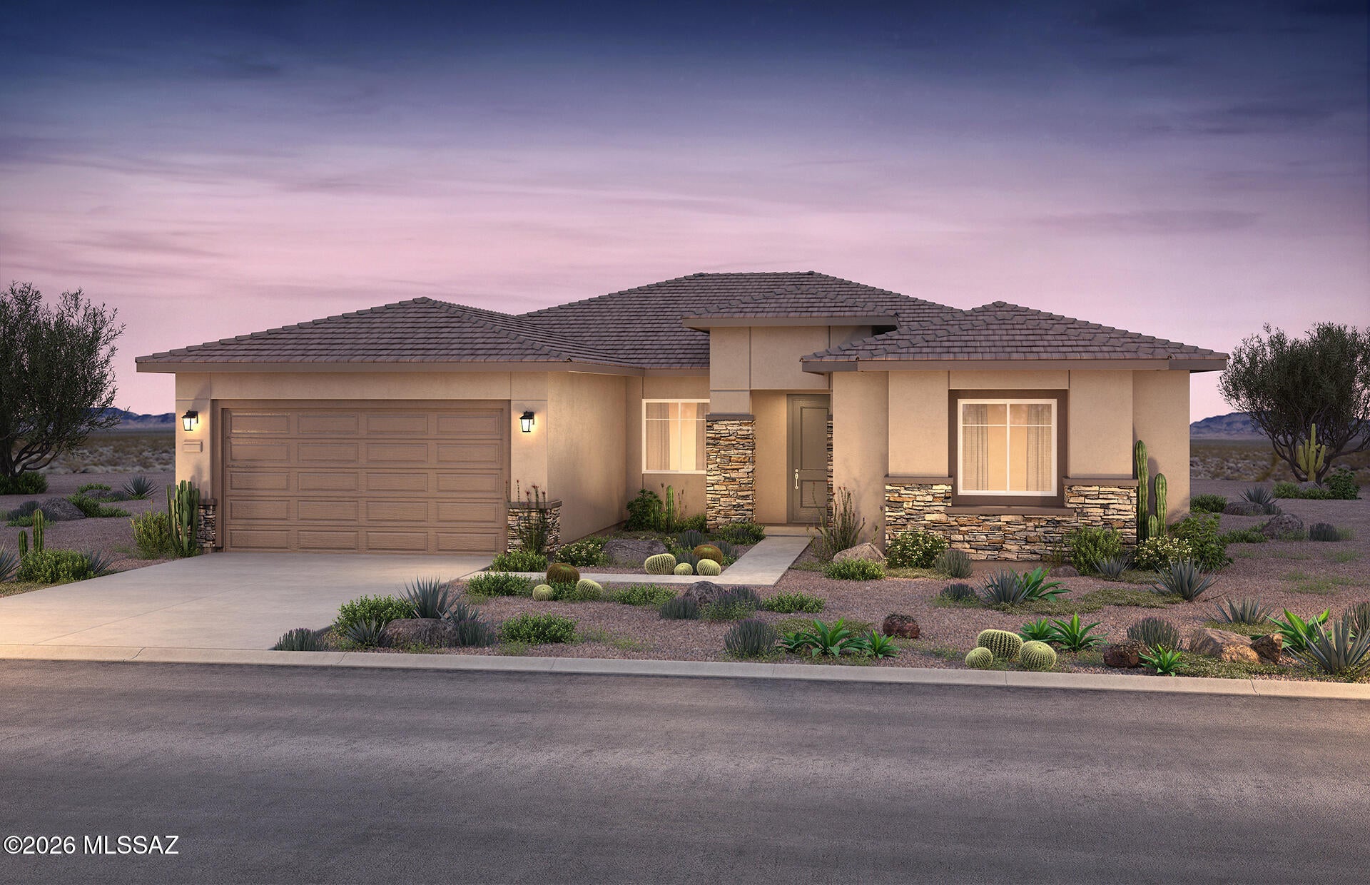 Available January 2027, this elegant Endeavor floor plan offers two private ensuite bedrooms, a den, flex space, 2.5 baths, and a 2-car garage with a 4' extension. Designed for comfort and style, the home features 10' ceilings, a walk-in pantry, tankless water heater, and gas connections in the kitchen, laundry room, and backyard. The owner's suite includes a stunning glass-framed walk-in shower. The gourmet kitchen showcases upgraded Café cabinetry, Bianco Aspen quartz countertops, stainless steel appliances, and prewiring for ceiling fans and pendant lighting. Thoughtfully selected designer finishes complete this exceptional home. Community clubhouse is open.