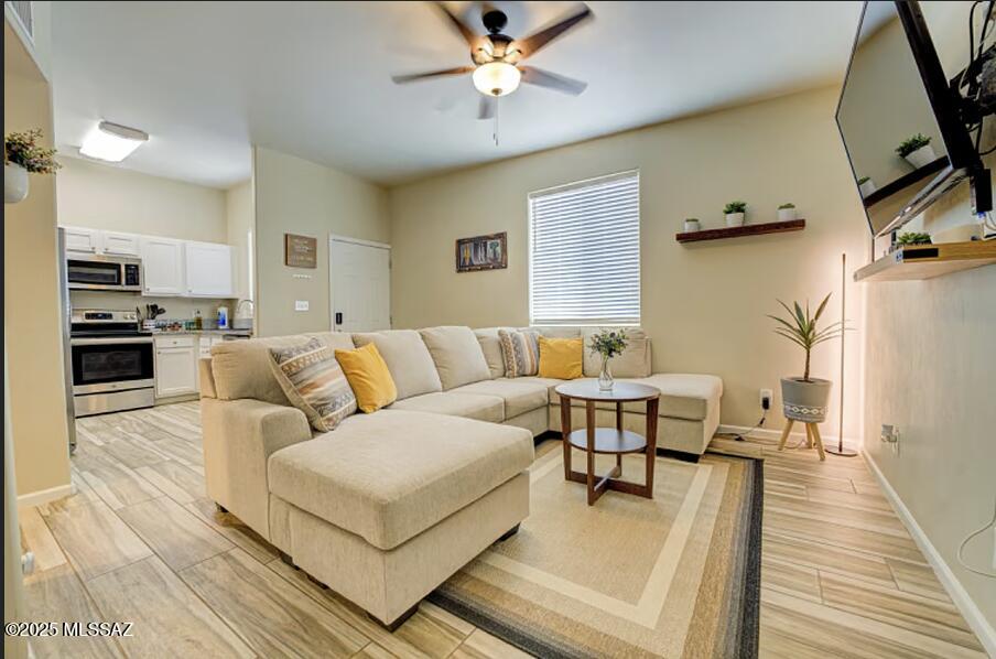 Step into this beautifully designed 2019 duplex that blends modern style with lasting quality. Each unit welcomes you with vaulted ceilings, wood-looking ceramic tile flooring, and fresh two-tone paint that creates an open, airy feel. The kitchens shine with granite countertops, crisp white cabinetry, and included appliances--plus washer and dryer for added convenience. Topped with eye-catching metal roofs, this home is as durable as it is charming. With private, separated yards, there's space to relax, entertain, or garden in peace. Whether you're a first-time homebuyer hoping to generate extra income or an investor seeking a strong rental property, this duplex is move-in ready and income-producing offering the perfect blend of comfort and opportunity.