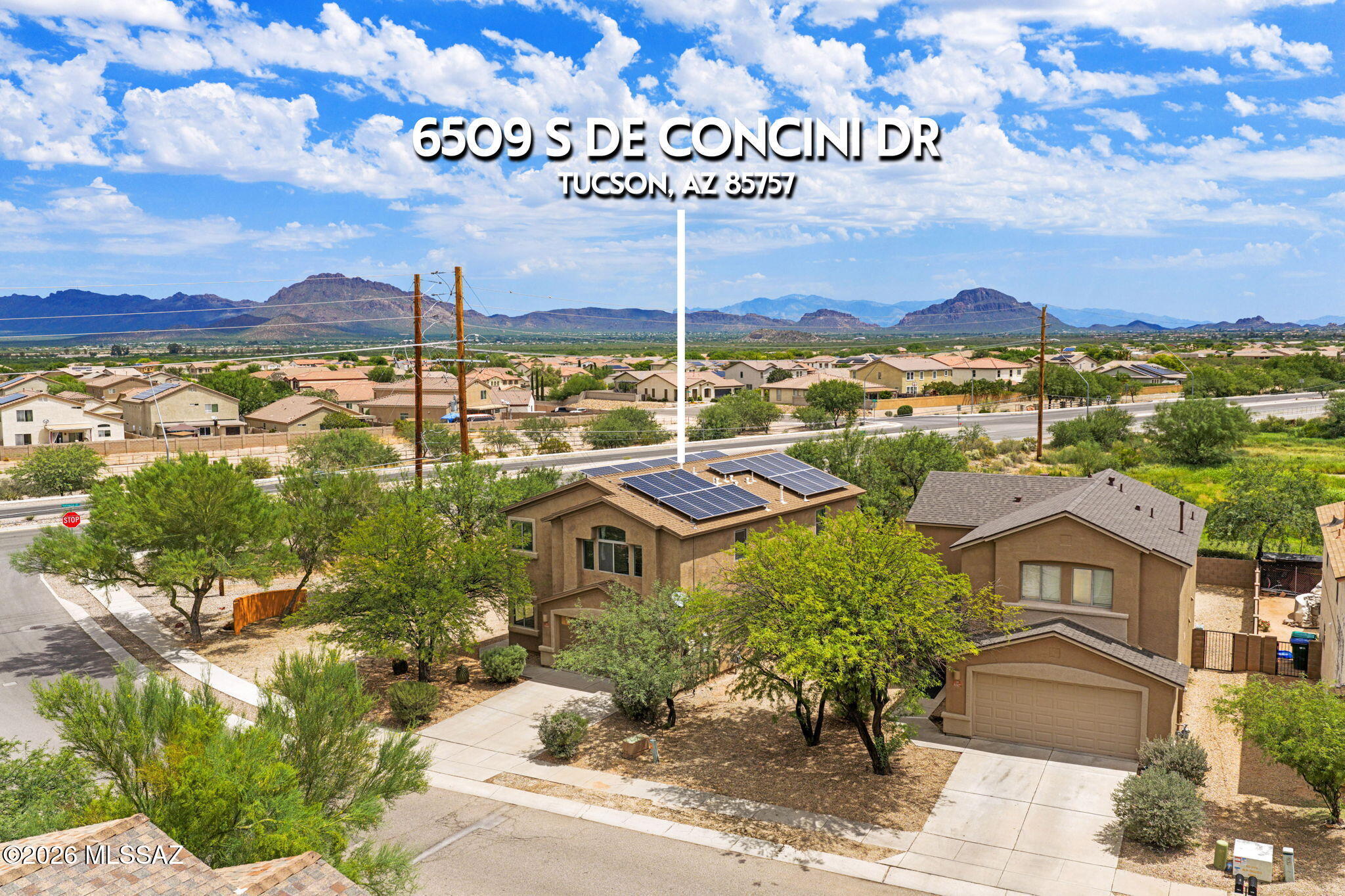 Welcome to this beautifully updated 2,171 sq. ft. home situated on a desirable corner lot in the Villages at Sonoran Ranch! Featuring 3 bedrooms, 2.5 bathrooms, and a versatile den, this move-in ready home offers the perfect blend of comfort, style, and energy efficiency. Step inside to soaring ceilings, abundant natural light, and a spacious open-concept floor plan designed for everyday living and entertaining. The remodeled kitchen showcases white shaker cabinetry, quartz countertops, stainless steel appliances, a gas range, and a large peninsula overlooking the dining and living areas. Upstairs, the generous primary suite provides a relaxing retreat, while the additional bedrooms and flexible den offer space for a home office, playroom, or guest area. Outside, enjoy the privacy and e