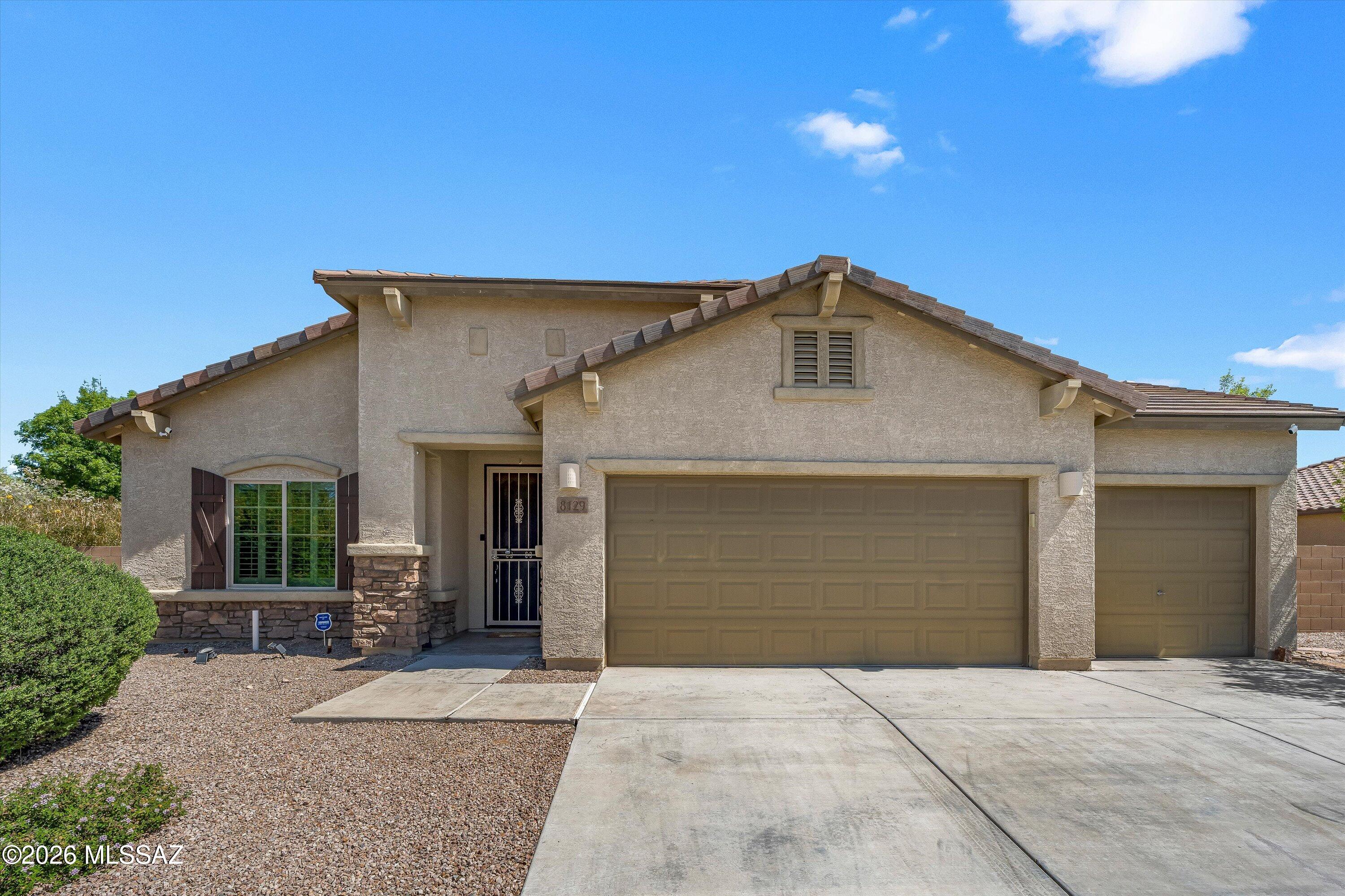 This is a fantastic opportunity to live in a small quiet neighborhood near amenities! This home is everything you can want! It is a 4 bed/2 bath home PLUS office/Den. The kitchen and dining area is spacious including additional cabinetry for storage. This single-story home features a three-car garage, sits on a 0.3-acre lot, and offers views of the Catalina mountains. This property offers ample space for a pool, a large outdoor entertaining area, and a garden.  and play space. The property offers a 50 Amp circuit in the garage and participates in the now-closed TEP Solar program.  Since TEP owns and manages the solar system, you do not have to deal with transferring ownership fee or arranging financing.