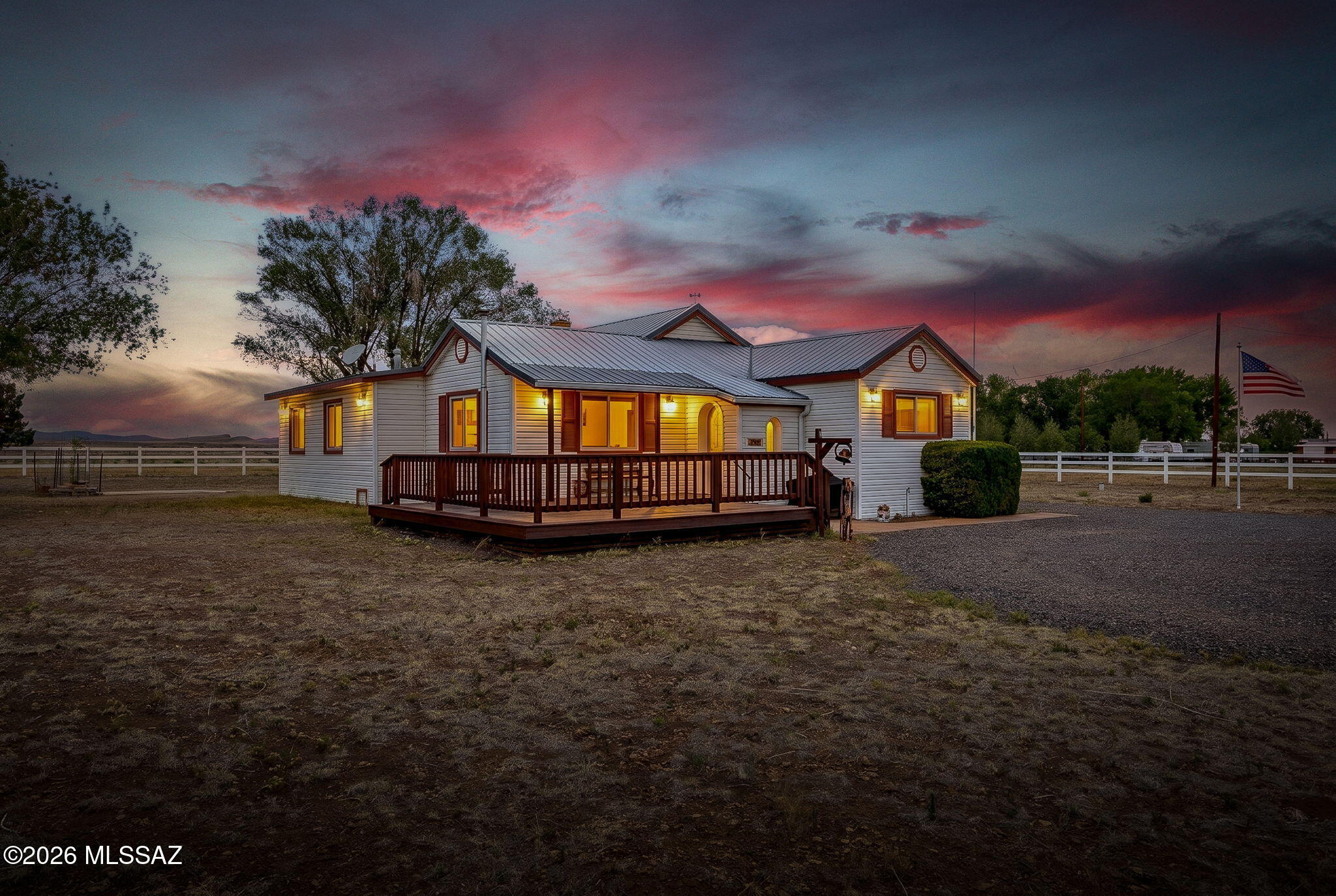 A true farmhouse on 7.24 acres, with direct access to the Little Colorado River, and views galore! This Springerville gem has been a staple of coming into town or leaving town for almost 9 decades! The home features 2 bedrooms, 2 full bathrooms, garage, and plenty of room to roam! The original 1938 charm has been meticulously maintained with modern updates and comforts included. The property borders State land to the south with the Little Colorado River running right through! Bring your horses, gardening skills, and plant your roots here! NO RESTRICTIONS. NO HOA. Approx 4 hours from Tucson located at 7000' elevation. Enjoy the rural White Mountains.