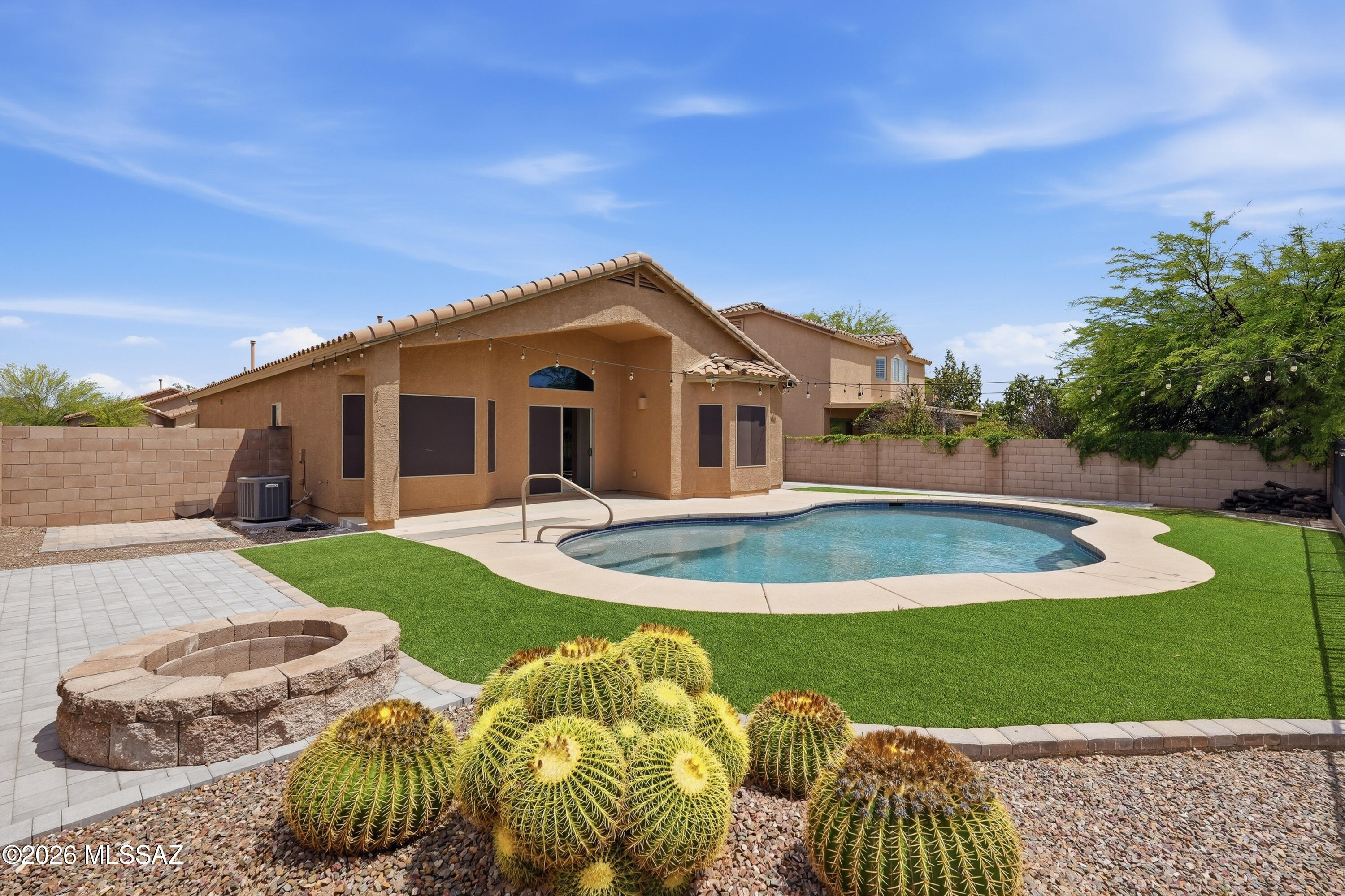 You will not want to miss this amazing home in the sought after subdivision of Shadow Mountain Ranch. The 3 bedroom, 2 bath property sits on a large view lot that backs to desert common area. Enjoy mountain views from both back and front. The backyard is perfect for entertaining with a sparkling, heated pool, large covered patio and fire pit. The home also comes with fully owned solar and is beautifully maintained. Great for a family or retirees. Conveniently located to shopping, restaurants, and Tucson Mountain Park.