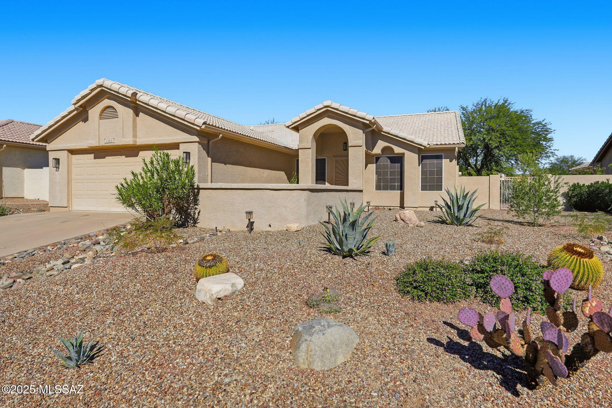 Motivated seller! Welcome to this beautifully remodeled 2BD/2BA, (1600 sq ft) patio home located in the highly sought-after SaddleBrooke 55+ active adult community. Step inside to find a tastefully updated interior featuring a separate living room and family room, offering multiple spaces to relax or entertain. The inviting family room showcases a cozy gas fireplace and seamlessly flows into the dining area and chef's kitchen perfect for hosting or enjoying quiet evenings at home. The spacious owner's suite offers a luxurious ensuite bath with double vanities, a walk-in shower, and a generous walk-in closet.  Split floor plan provides added privacy for guests, giving everyone their own comfortable retreat. Enjoy Arizona living at its finest with an expansive covered patio, large low-maintenance yard, and an additional Arizona room that provides flexible space for hobbies, lounging, or year-round enjoyments. SaddleBrooke offers an unmatched lifestyle with golf, pickleball, swimming, dining, fitness facilities, and a wide variety of clubs and activities.