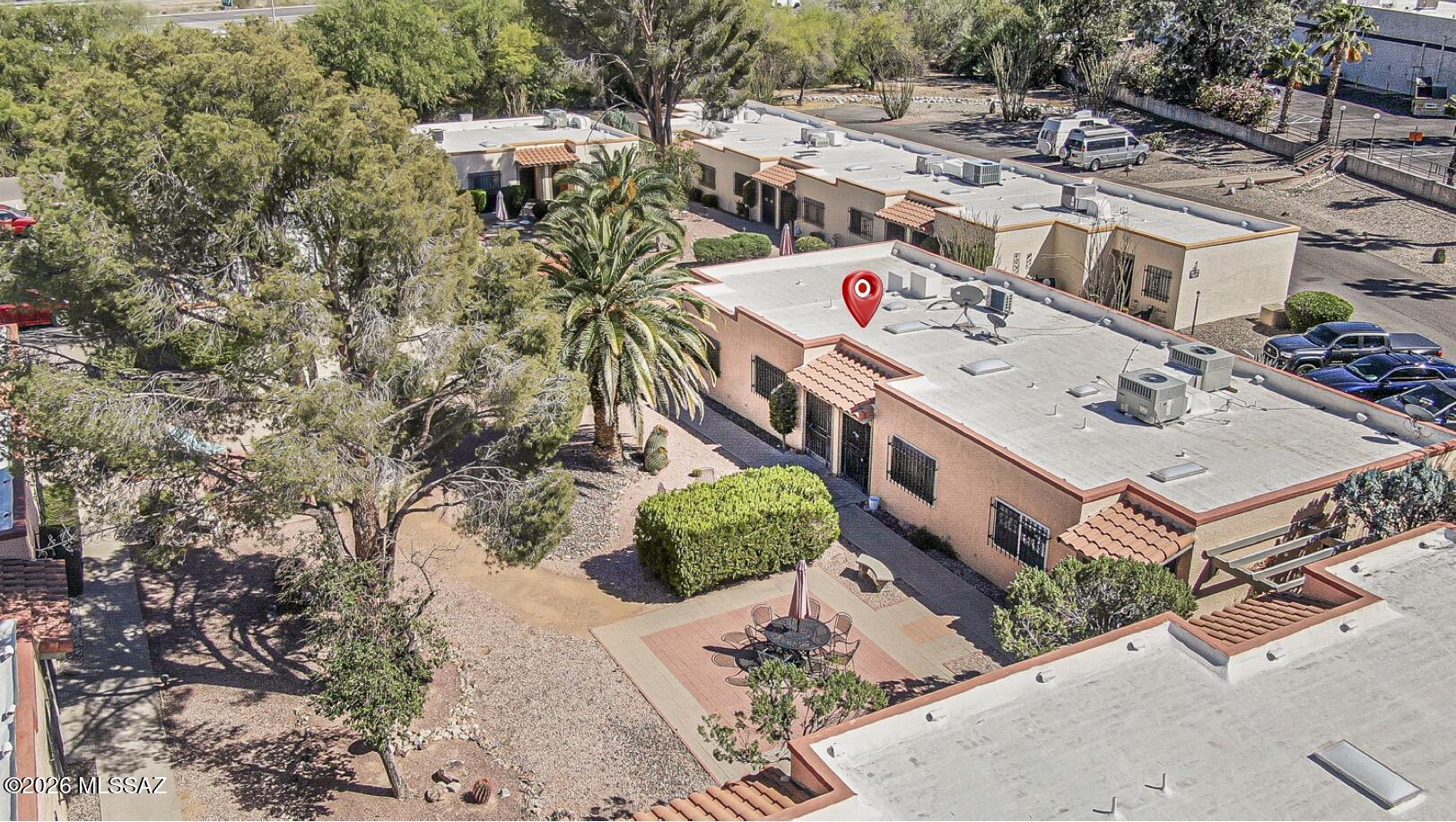 Welcome to this darling 1 bed, 1 bath townhome in the heart of Green Valley-perfectly located for convenience, comfort, and easy desert living. Offered fully furnished, this turnkey property includes everything down to the plates, glasses, and silverware! Recent updates add peace of mind, including a new mini-split, newer stackable W/D, and a water heater replaced in 2022. Ideal as a seasonal getaway, full-time residence, or rental, this home has a strong rental history, making it an excellent investment property. Enjoy access to the community pool and spa through the HOA, along with the extensive amenities of Green Valley Recreation. The West Center is across the street, and you're moments from grocery stores, restaurants, and more. This is Green Valley living at its easiest!