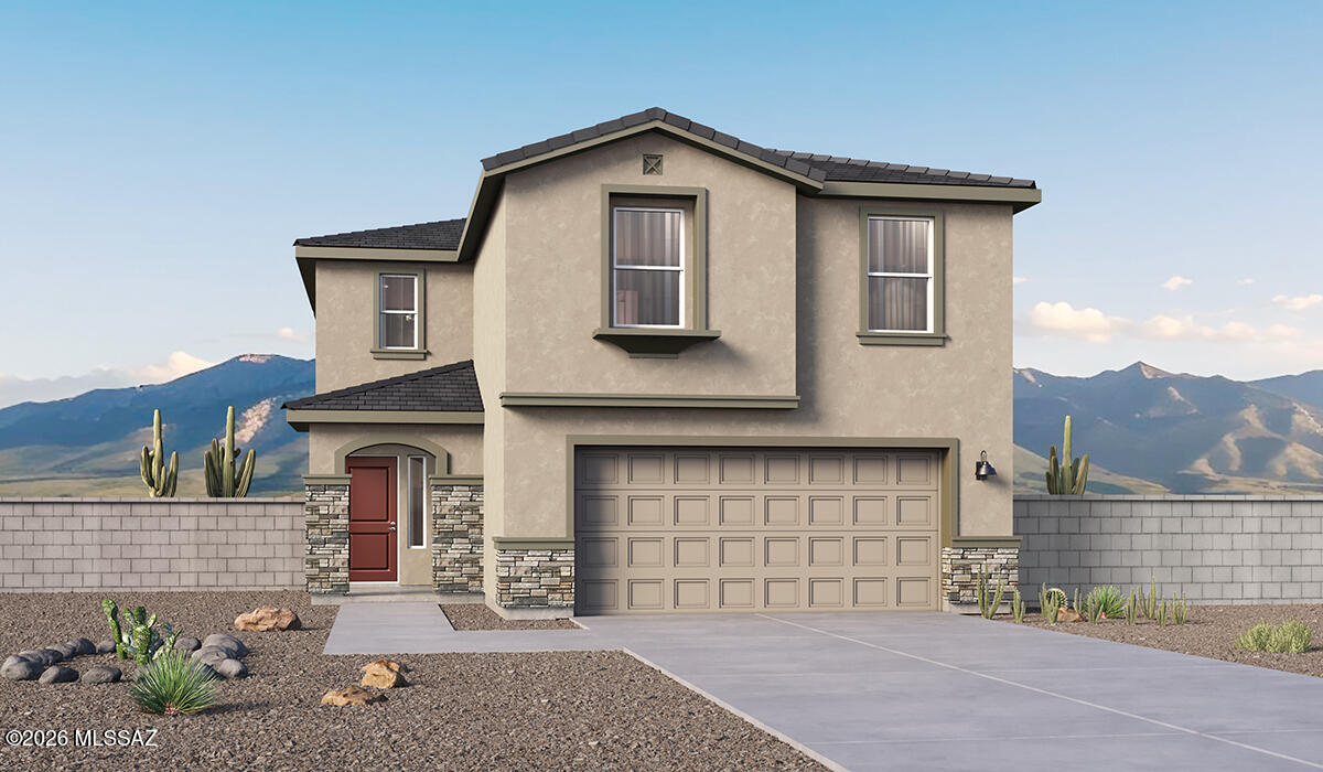 Brand new Construction in The Oasis at Rocking K by D.R. Horton Homes featuring the Gila floor plan. This spacious 2057 sq ft two story home offers 4 bedrooms, 3 full bathrooms, and a 2-car garage. The open concept main floor includes a modern kitchen overlooking the great room, perfect for entertaining. One bedroom and full bath is conveniently located on the first floor, ideal for guests or a home office. Upstairs, enjoy a generous primary suite with walk in closet, plus additional bedrooms and a versatile loft space. Energy-efficient features, contemporary finishes and low maintenance desert landscaping complete this beautiful home. Spray foam insulation and zero energy ready home! Don't miss it! HOME UNDER CONSTRUCTION.