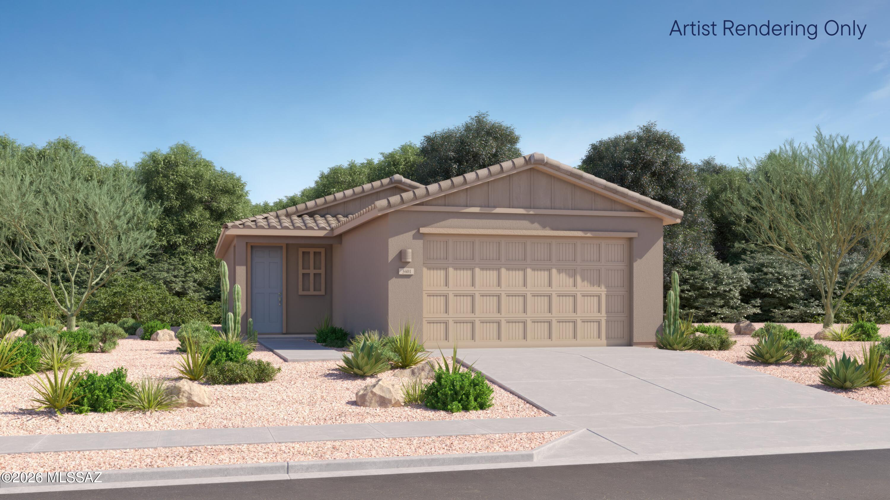This spacious single-level home offers plenty of room to live and grow. A flexible open-concept floorplan combines the kitchen, living and dining areas, with a nearby patio offering seamless outdoor entertainment and recreation. Three bedrooms are tucked away to the side of the home, including the owner's suite in a private rear corner, complete with an en-suite bathroom and roomy walk-in closet. This home comes with Quartz Countertops, Rinnai Tankless Water Heaters, Smart Thermostats, Post-Tension Foundation, Radiant barrier roof decking, 2'' Faux Wood Blinds and more! As an added bonus, this home comes complete with a washer and dryer!
