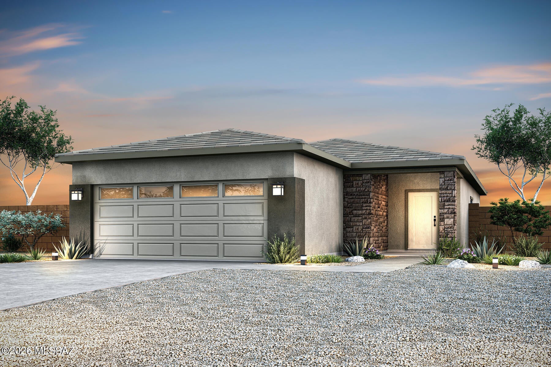 Our Acacia floorplan is a charming 3-bed, 2-bath home that defines modern comfort. This cozy residence features a spacious great room, dining room, private master suite, & a 2-car garage. Included upgrades enhance your living experience, with energy-efficient appliances, quartz countertops, 36 '' wood cabinets, & more. Three bedrooms ensure everyone has their own room to spread out, with flexibility to use an extra bedroom as a guest space or home office.
Indulge in the luxury of a private master suite. The bedroom easily accommodates king-size furniture, & the walk-in closet and private bathroom provide the ultimate convenience. This home's curb appeal is a visual delight with a landscaped front yard. The attached 2-car garage comes with Wi-Fi-enabled door opener for your convenience.