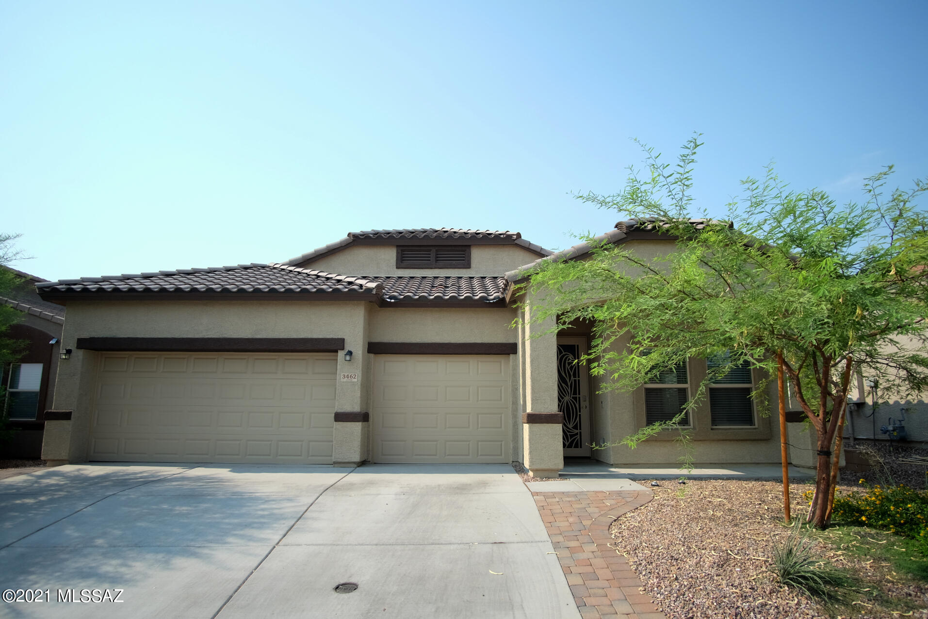 Text for a Walkthrough Video/more info. The 2019 construction makes this 2172sf D.R. Horton Home nearly new with 4 Bedrooms (1BR has NO CLOSET) and 2 Full Bathrooms, PLUS 3 Car Garage in Marana Schools. Premium finishes throughout the interior include; Granite Counters, Stainless Appliances, Coffee Bar, walk-in Pantry, and large island in Kitchen; Ceramic Tile floors throughout living areas, carpet in BRs; Laundry Room with washer & dryer included. Enjoy the walled-in privacy and low-maintenance turf in the backyard from the covered patio. 1 yr minimum Lease. Costs incl; Non-refundable $50/adult Application, $2450 Security Deposit. $150/pet + $350 Refundable Pet Deposit with approved pet, $450 cleaning. Tenant pays utilities.