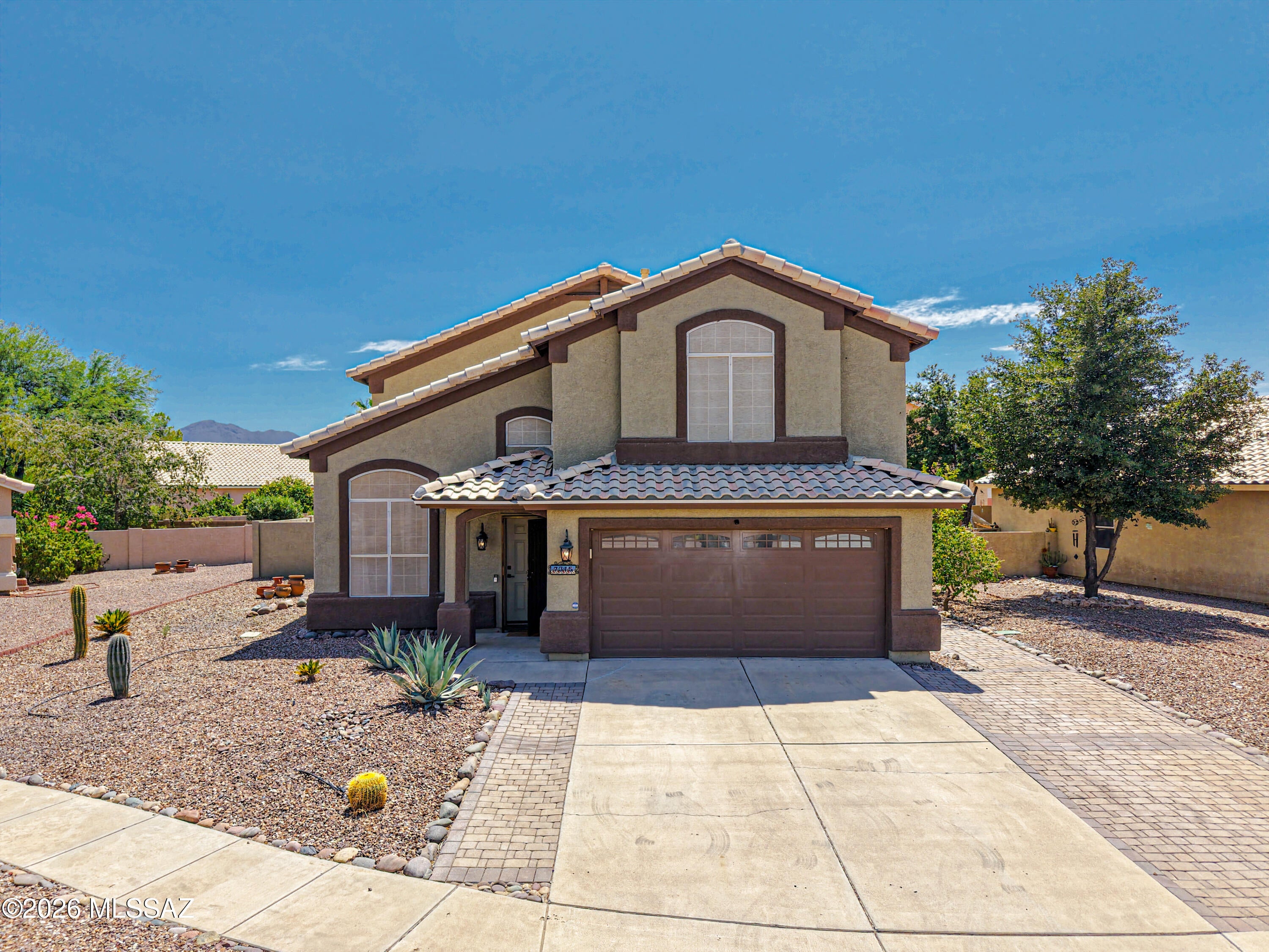 This is a MUST SEE home w/incredible updates at this price point! The kitchen features high-end custom cabinetry, a 48'' Viking Professional gas range w/dual ovens, stainless appliances, and an extended granite countertop bar. A few short steps away the entertaining potential continues with a refreshing pool and a built-in BBQ w/bar seating. The updated primary bath has exquisite travertine finishes including dual vessel sinks & counters, a tiled shower, & soaking tub surround. Custom cabinetry & a built-in desk off the garage provide extra storage & an office area, a regal formal living & dining room awaits, while upstairs is a multi-functional loft. Floors are concrete overlay & wood laminate. New roof in 2025. all of this & located in Continental Ranch, nearby to so many amenities.