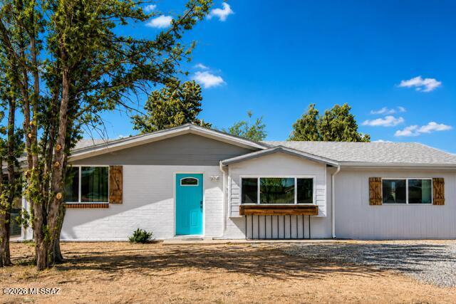 Desirable home in the community of Pearce/Sunsites, within view of the Cochise Stronghold Mountain, Dragoon Mountain and the Chiricahua Mountains. Short distance to Benson and Willcox for shopping and medical services. Two bedrooms, 1.5 bath, on .83 acres within town. Open kitchen floorplan, pantry, storage room, more square footage than listed. Buyer to confirm the actual square footage. Large workshop/storage unit, chain link fencing, low care landscaping and room to park an RV. A home with plenty of room inside and out. Make an appointment to see it. Updrades include Gas Furnace, Tankless Water Heater, whole house Water Filtration, new water pipes from the road to the house, attic insulation, new insulated windows, new kitchen appliances. 14 x 40 shop was new in 2021 with 110 & 220 electricity. Plus extra large storage closets.