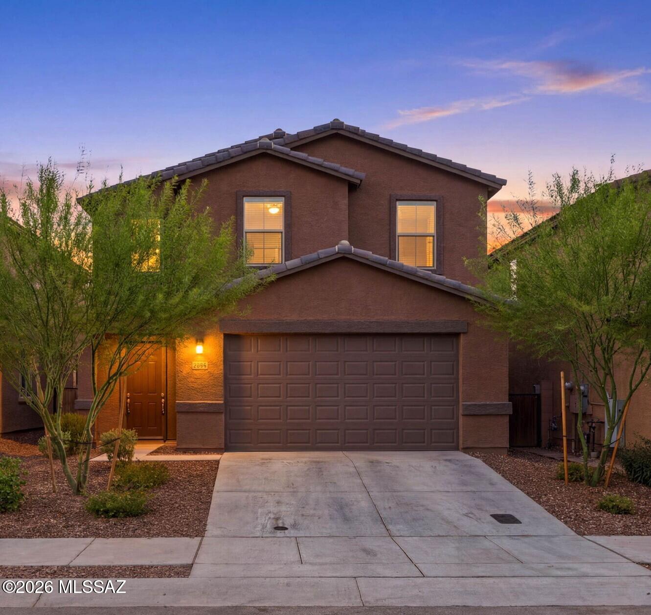 Welcome to your spacious 2,570sqft Lennar built home in 2023 within the award-winning Vail School District. With 5 bedrooms, 3.5 bathrooms, and an upstairs loft plus separate office, your home offers plenty of flexible space. The main floor features a large great room with an upscale, open kitchen and dining area. The kitchen boasts extensive countertop space with upgraded cabinets and a walk-in pantry.  Downstairs is the primary retreat with large shower and closet. At the top of the stairs is a generous-sized loft space, four bedrooms, two full bathrooms, and office. Perfect to spread out and enjoy inside, while outside the backyard is fully landscaped. This beautiful, thoughtfully upgraded home is move-in ready for you. Owners are licensed real estate agents in the State of California. Located in the highly desirable La Estancia community where you will love the great selection of schools available within the sought after Vail School District. La Estancia has direct access to 'The Loop', an interconnected system of more than 130 miles of paved pathways and bike lanes, as well as two community pools, splash-pad, basketball court, pickleball courts, playgrounds, and more than 8 beautiful parks. La Estancia is within close proximity to many major employers, including Davis-Monthan AFB, Tucson International Airport, UA Tech Park, Raytheon and Amazon.  Have your private tour of this stunning home today!