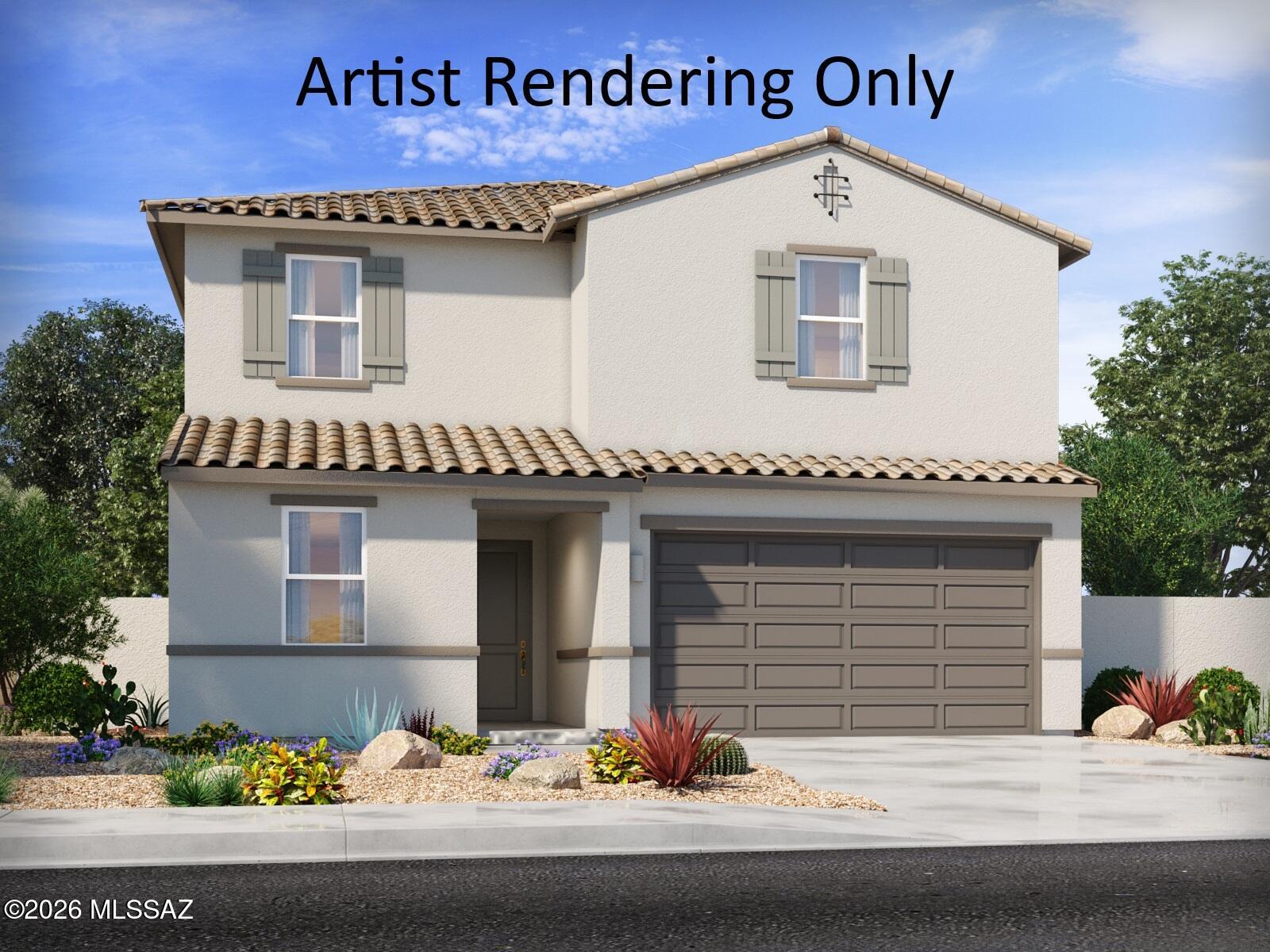 Room to live, gather, and grow! This beautiful 5-bedroom, 3-bath home features a convenient main-level guest suite with an adjacent bath, ideal for added privacy. Upstairs, a spacious loft offers endless possibilities for movie nights, entertaining, or a personalized retreat. Enjoy the peaceful desert setting of Sunset Crest at Ajo and Kinney, featuring a neighborhood playground, picnic tables, and shaded ramadas. Energy-efficient features are designed for more savings, better health, real comfort, and peace of mind.