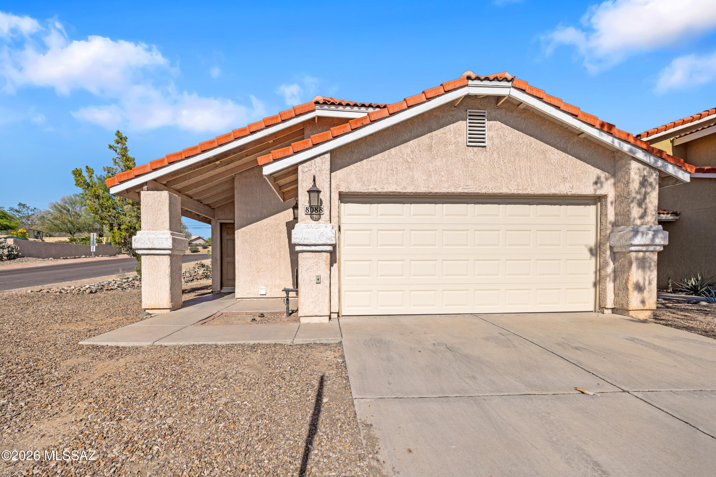 Exceptional value and endless potential! Situated on a desirable corner lot in Northwest Tucson, this 3-bedroom, 2-bath home offers 1,477 sq. ft. and a solid foundation for your personal vision. Major improvements are already in place, including updated plumbing (no poly pipes), HVAC system, tankless water heater, premium whole-home water filtration system, Bosch dishwasher, Pella patio door, and a recently installed whisper-quiet garage door system. Even better, with an acceptable offer, the solar system will be paid off at closing, allowing the buyer to enjoy the benefits of solar ownership. Conveniently located near I-10, shopping, dining, parks, and everyday amenities. A rare chance to customize, build equity, and create lasting value in a sought-after location!
