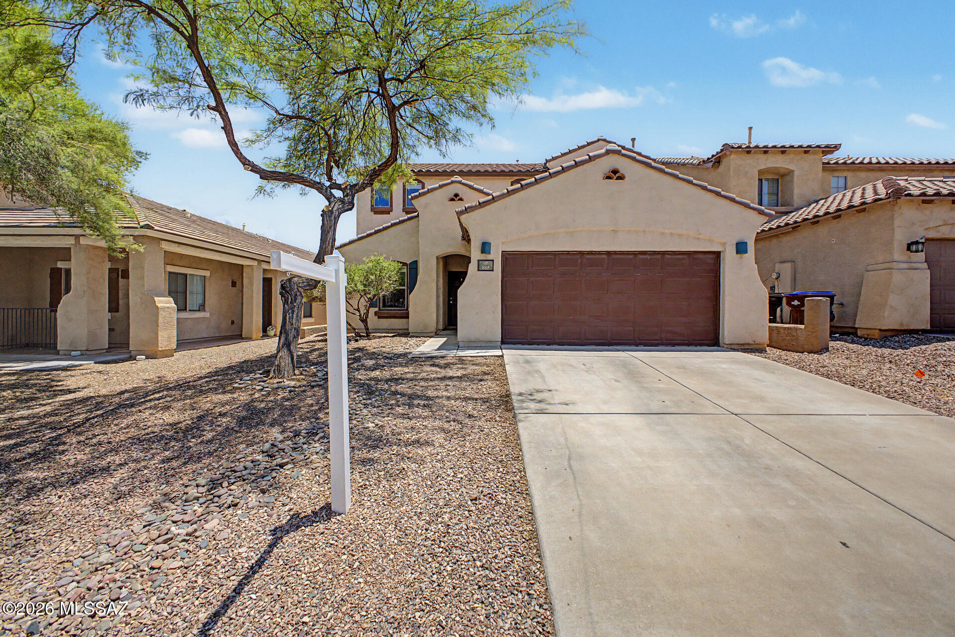 Discover the perfect blend of comfort, style, and convenience in this two-story home with a 2-car garage! Conveniently located in front of the park! Upon entering, the large living & dining room welcomes you with tile & carpet flooring, bountiful natural light, and neutral paint throughout. Desirable great room is thoughtfully designed for entertaining. Impeccable kitchen displays recessed lighting, a pantry, tile backsplash, abundant cabinets, stainless steel appliances, and a center island. Upstairs, a versatile loft offers endless possibilities as a media room, play area, office, or study. Serene main bedroom provides a private bathroom and a walk-in closet. Spacious backyard has a covered patio, excellent for unwinding or outdoor dining.