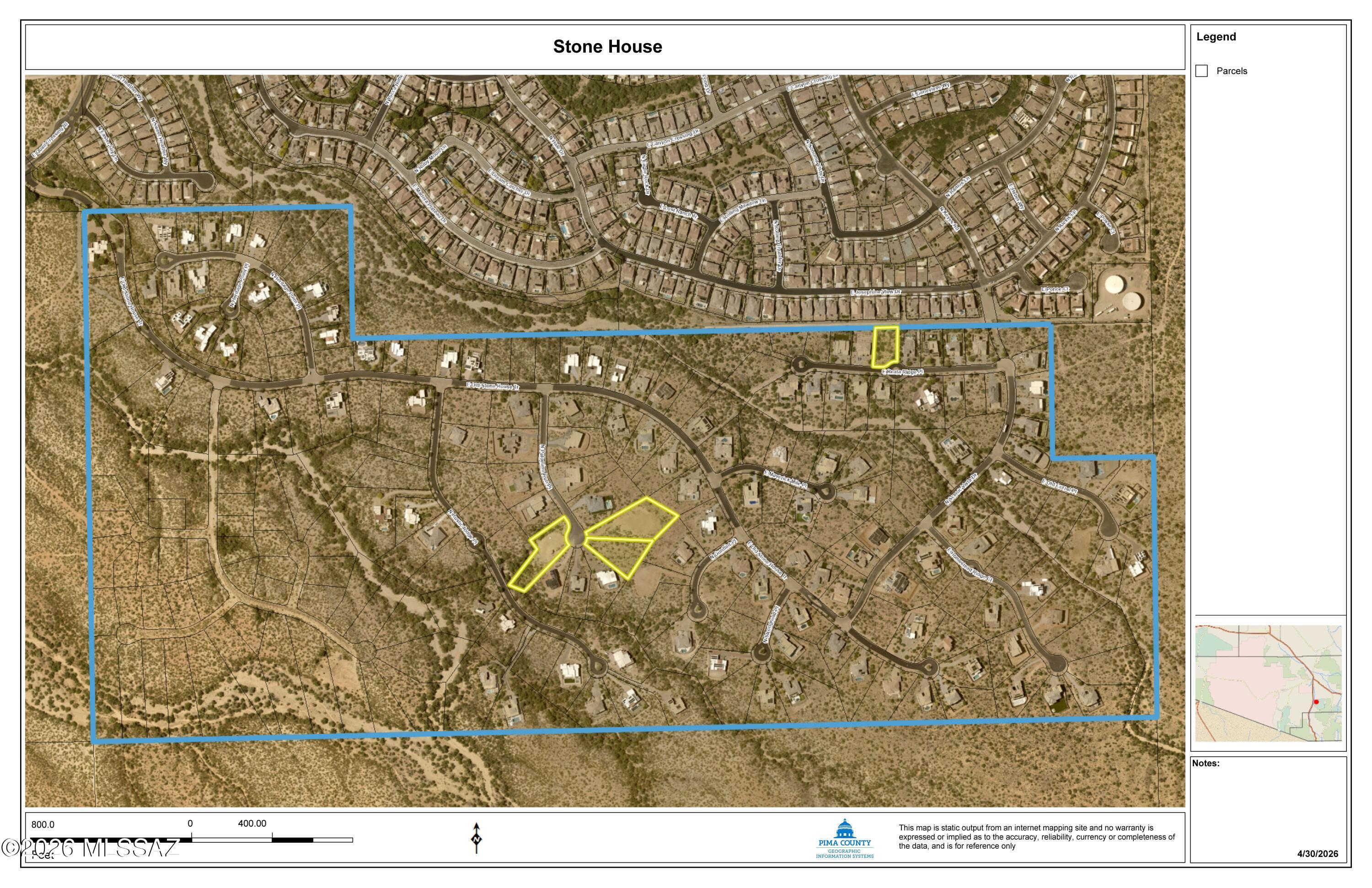 4 developed lots ready for homes to be built. All 4 lots have a grading plan and plot plan ready. 2 of the lots already have been graded complete with a building pad and graded driveways. Lots are all located on cul-de-sacs and offer views of the Santa Rita Mountains. Come take a look at these amazing lots in the 243 acre gated community of Stone House. Just a short drive from shopping, hiking and other amenities. Taxes shown are for all 4 lots.