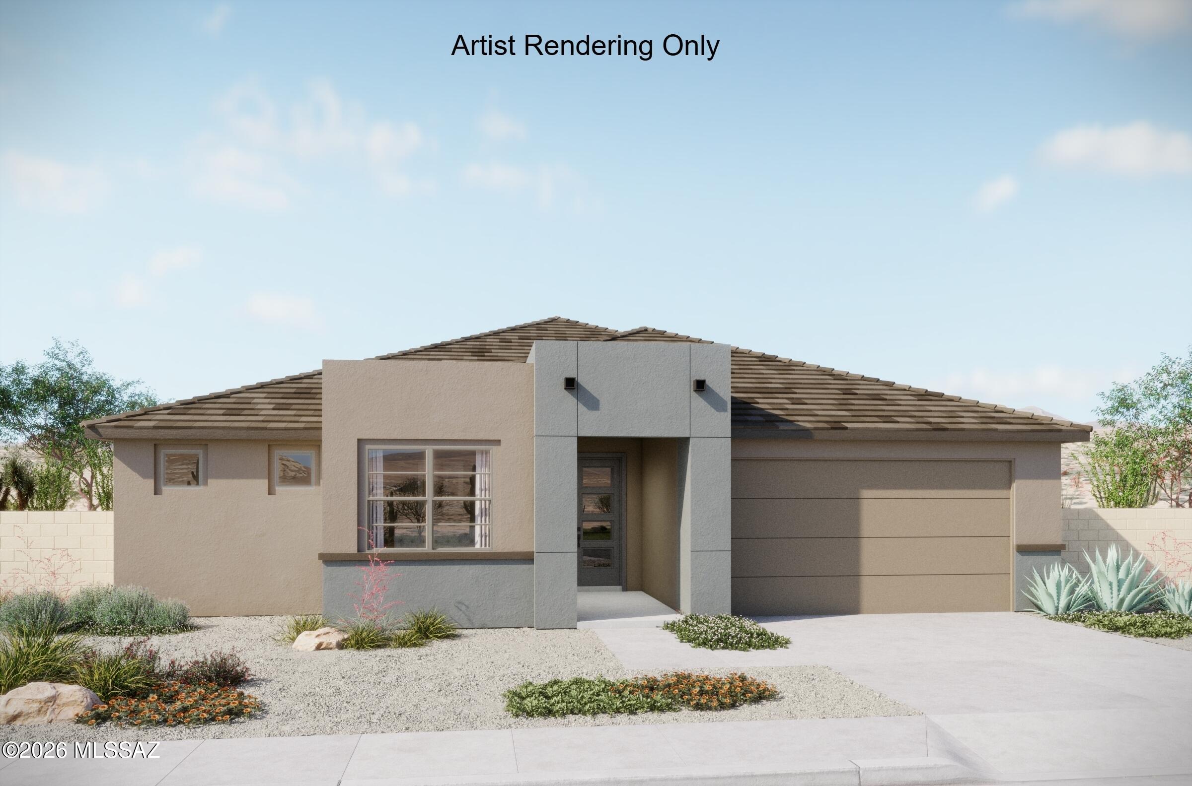 The Burgundy plan with Desert Modern elevation combines style and function with 3 bedrooms, 2.5 baths, and an enclosed Study. A Gourmet kitchen with quartz counters, center island, gas cooktop, and walk-in pantry flows beautifully for cooking and entertaining. The Owner's suite offers huge walk-in closet, spacious bathroom with walk-in shower, dual vanities and linen closet. Added touches like 3-car tandem garage, Stop & Drop area, included washer/dryer and blinds bring extra comfort, space, and convenience.