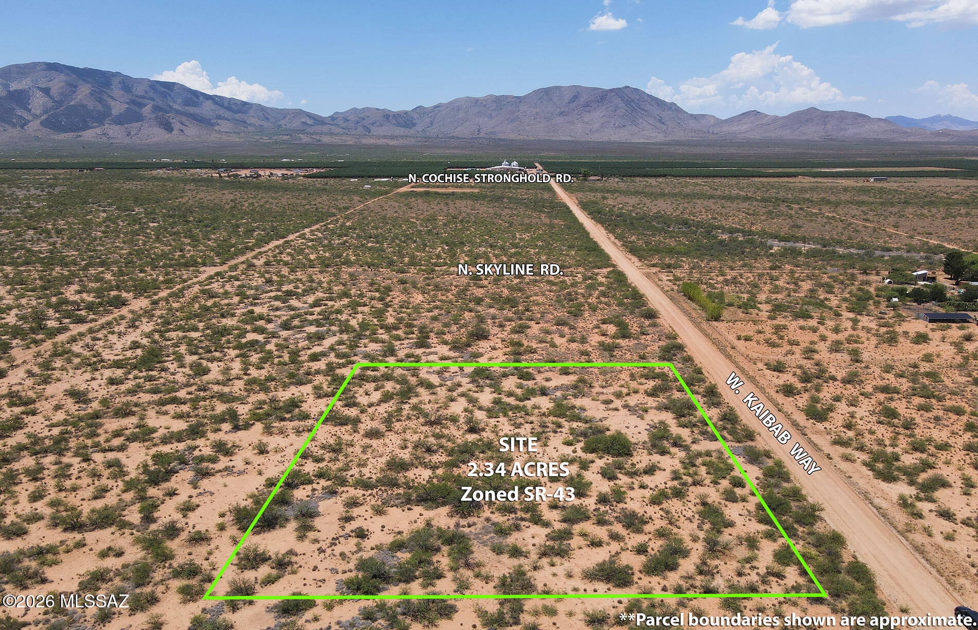 Two contiguous lots totaling 2.34 acres with easy access and impressive up-close views of Cochise Stronghold & Dragoon Mountains. Just over a half mile from the pavement at Cochise Stronghold Rd. and a short jog west from county-maintained Desert Rd. Only 30 minutes to Benson or Willcox and just a short drive to the town of Sunsites. Zoned SR-43, site built homes. Drill well, catch or haul water. Central Cochise County is home to all kinds or historic and natural wonders. Lots are at 4,500 feet in elevation. Escape the calamity of the city and plant your flag in the tranquility of this history-rich and incredibly beautiful high desert country. **Includes two parcels, Cochise APNs 206-21-385 & 206-21-386.