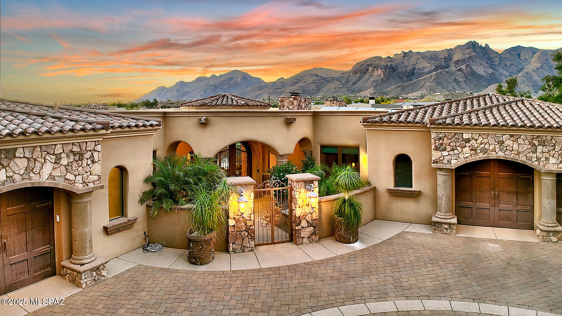 Welcome to unmatched Old World Luxury with modern amenities in La Paloma Estates! Commanding Panoramic views of the Catalina Mountains. Guard Gated enclave on a Cul de Sac. Masterfully crafted masonry estate. One acre setting located on the golf course of La Paloma Country Club. The home includes a solar system (66 panels), complete home automation system, new alternative Septic System, upgraded landscape lighting, new exterior paint with 5-year warranty, resort pool, and putting green. Designed and built with meticulous attention to detail, every element speaks to uncompromising quality and artisanal craftsmanship. Don't miss this generational opportunity to own one of La Paloma's true crown jewels. A must see! Under MLS Documents see floorplan, items that convey, and more!