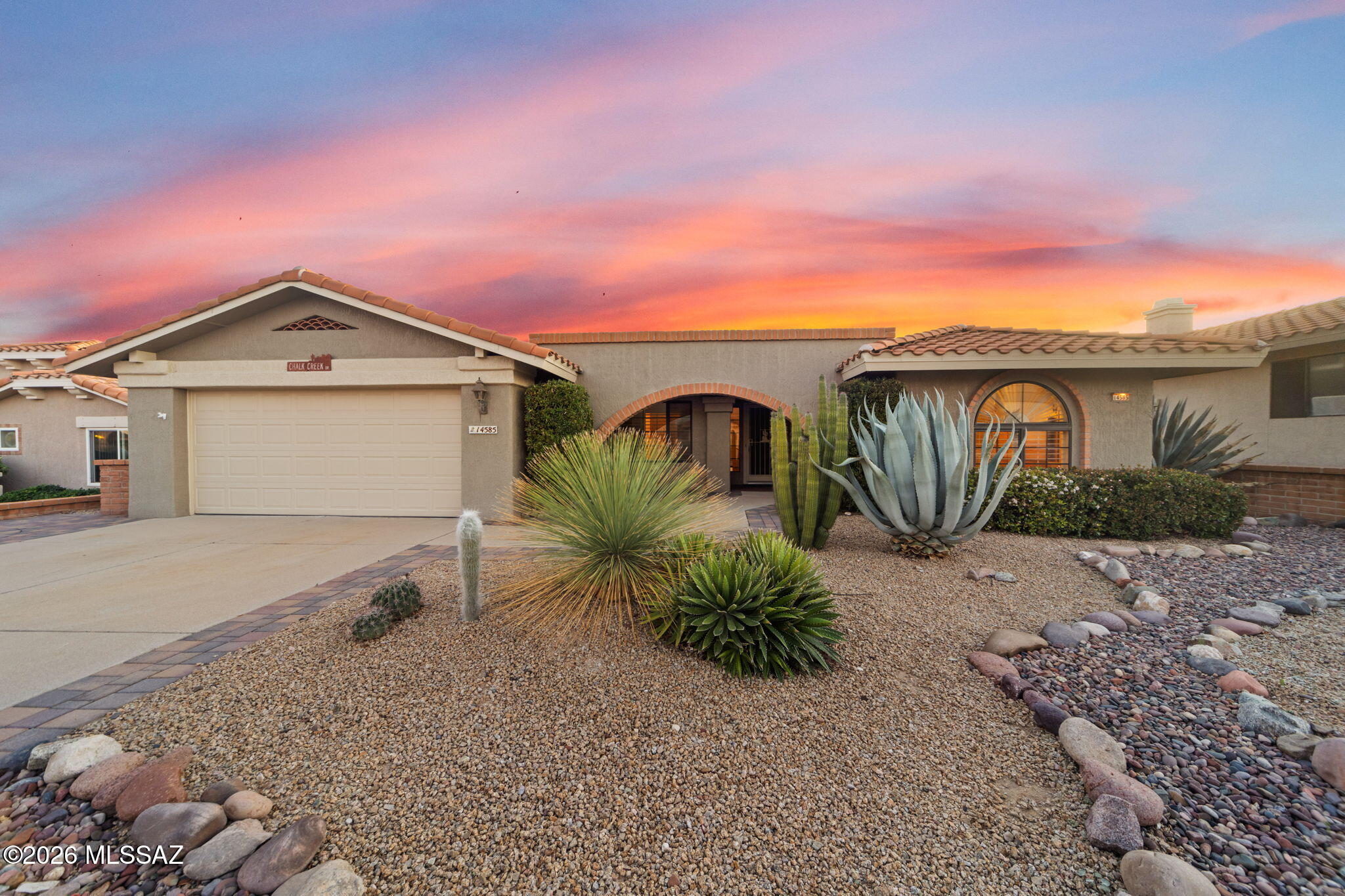 Experience active adult living at its finest in this 2-bedroom, 2-bath plus den home in Sun City's highly desirable 55+ community. The home offers 1,683 sqft and features an updated kitchen, remodeled bathrooms, and a master suite with a walk-in shower and closet. The guest bedroom includes a Murphy bed and desk, perfect for visitors or a home office. The living room is bright with skylights and flows into the Arizona room and extended back porch, perfect for relaxing or entertaining. Dual-side driveway pavers and a 2-car garage complete the exterior. Located on The Views Golf Club with a fitness center, pickleball courts, pools, restaurants, and close to hospitals and top-rated schools, this home is the perfect blend of comfort, lifestyle, and location.