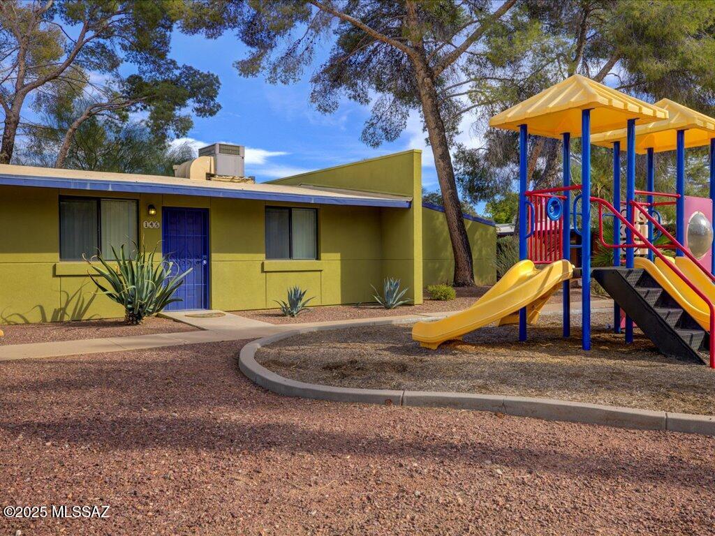 PRICE REDUCED! Charming 1 bed/1 bath ground-floor condo in a gated Silverbell community offering comfort, convenience, and low-maintenance living. Enjoy a bright, open layout with updated flooring, fresh interior paint, and a private patio for relaxing or entertaining. The efficient kitchen and thoughtful design make the home feel larger than its footprint. The community is well maintained and peaceful, featuring a sparkling pool, spa, playground, on-site laundry, and attractive common areas. Conveniently located near downtown, UArizona, Pima College, shopping, restaurants, parks, and medical facilities. Ideal for owner-occupants seeking an affordable central location or investors looking for a turnkey rental opportunity.