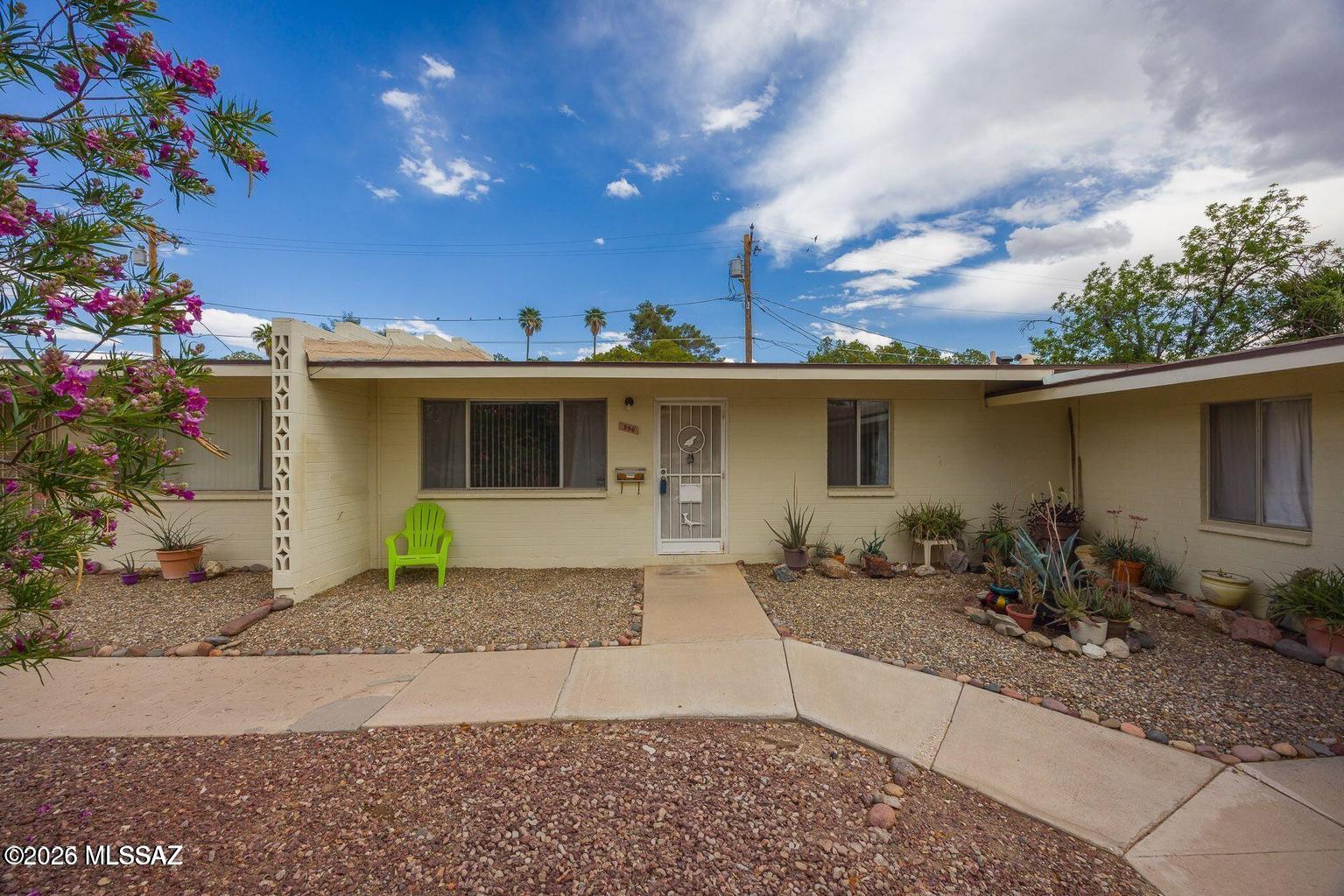 Very nice 1 bedroom plus den and 2 full bathrooms, this property offers a great room design with very spacious rooms throughout, open kitchen, primary suite has french doors to back patio area, arizona room for year around enjoyment, no carpet, all appliances included. This property is located in an age restricted community. It is clean and ready now.