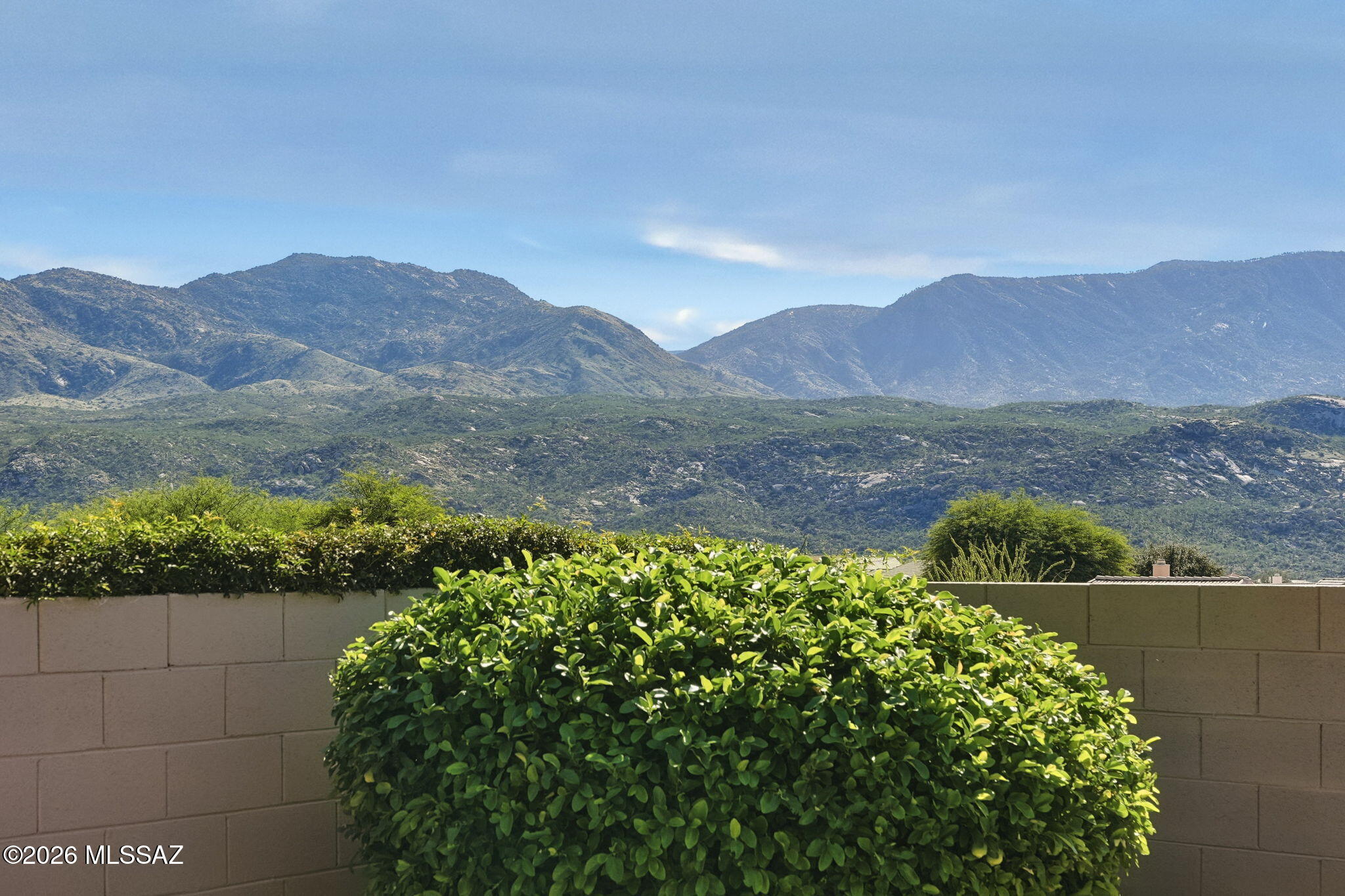 Million-dollar, unobstructed Catalina Mountain views take center stage from the back patio, kitchen, living area and primary bedroom of this beautifully updated Fiesta floorplan. The remodeled kitchen, completed in 2017, features sleek Bosch appliances and opens to a breakfast nook with electronic window coverings. The living area also offers electronic shades, while replaced sliding doors and updated bathrooms add comfort and peace of mind. A spacious two-car garage PLUS golf cart garage provides exceptional storage and convenience. With breathtaking views and thoughtful updates throughout, this is SaddleBrooke living at its finest!