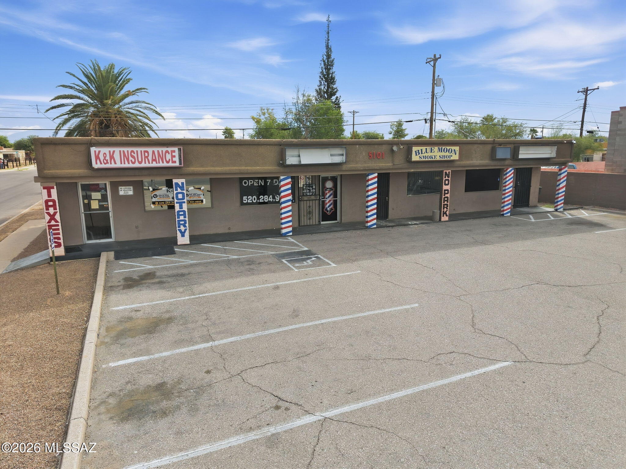 Prime opportunity to position your business directly on busy 12th Street, with significant traffic count.  
Bring your vision and unlock the potential of this outstanding opportunity! This 2,288 SF freestanding commercial building on busy S.12th Avenue offers excellent visibility and quick access to I-10. Features include 4 separate spaces that can be use as retail/office and 16 parking spaces. Zoned C-2 this property offers exceptional potential for an owner-user or value-add investor. Needs lots of TLC due to fire damage. Sold as-is.